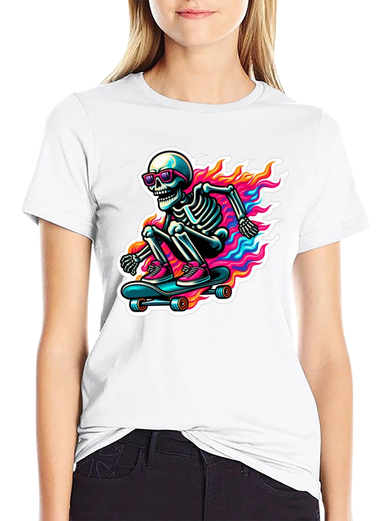 Cool Skeleton Skateboard T-Shirt