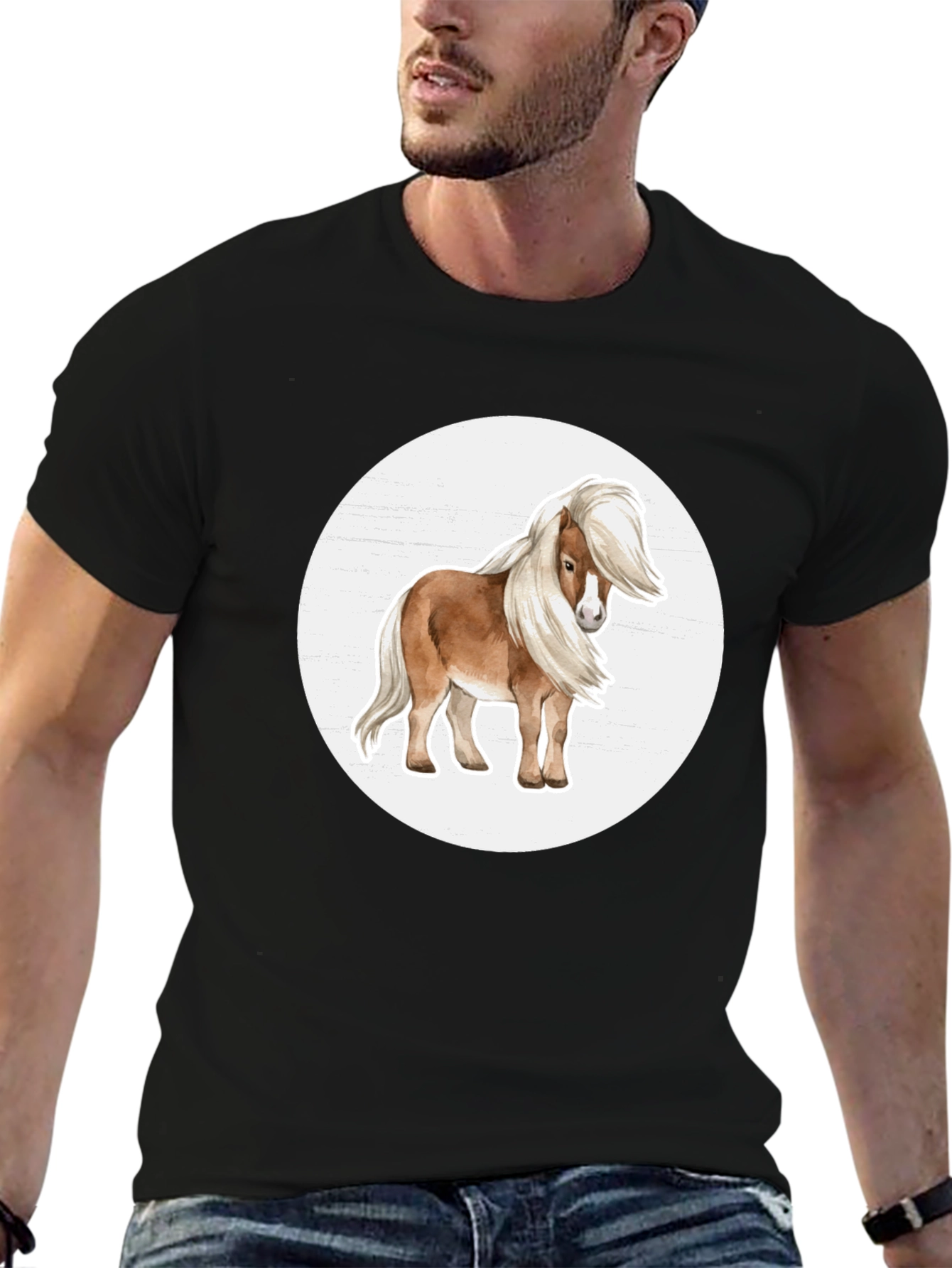 Pony Graphic Tee - Black Unisex T-Shirt
