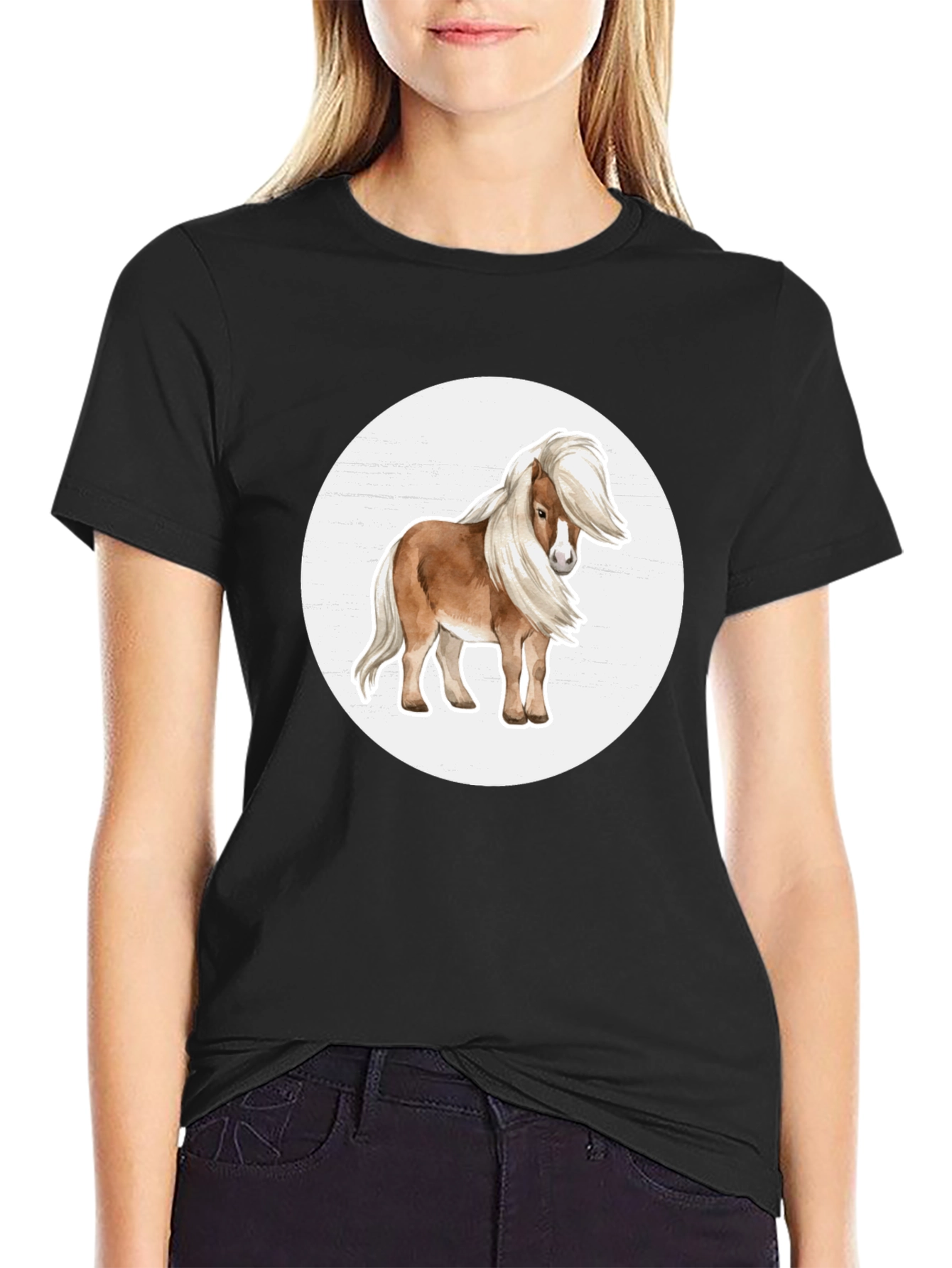 Pony Graphic Tee - Black Unisex T-Shirt