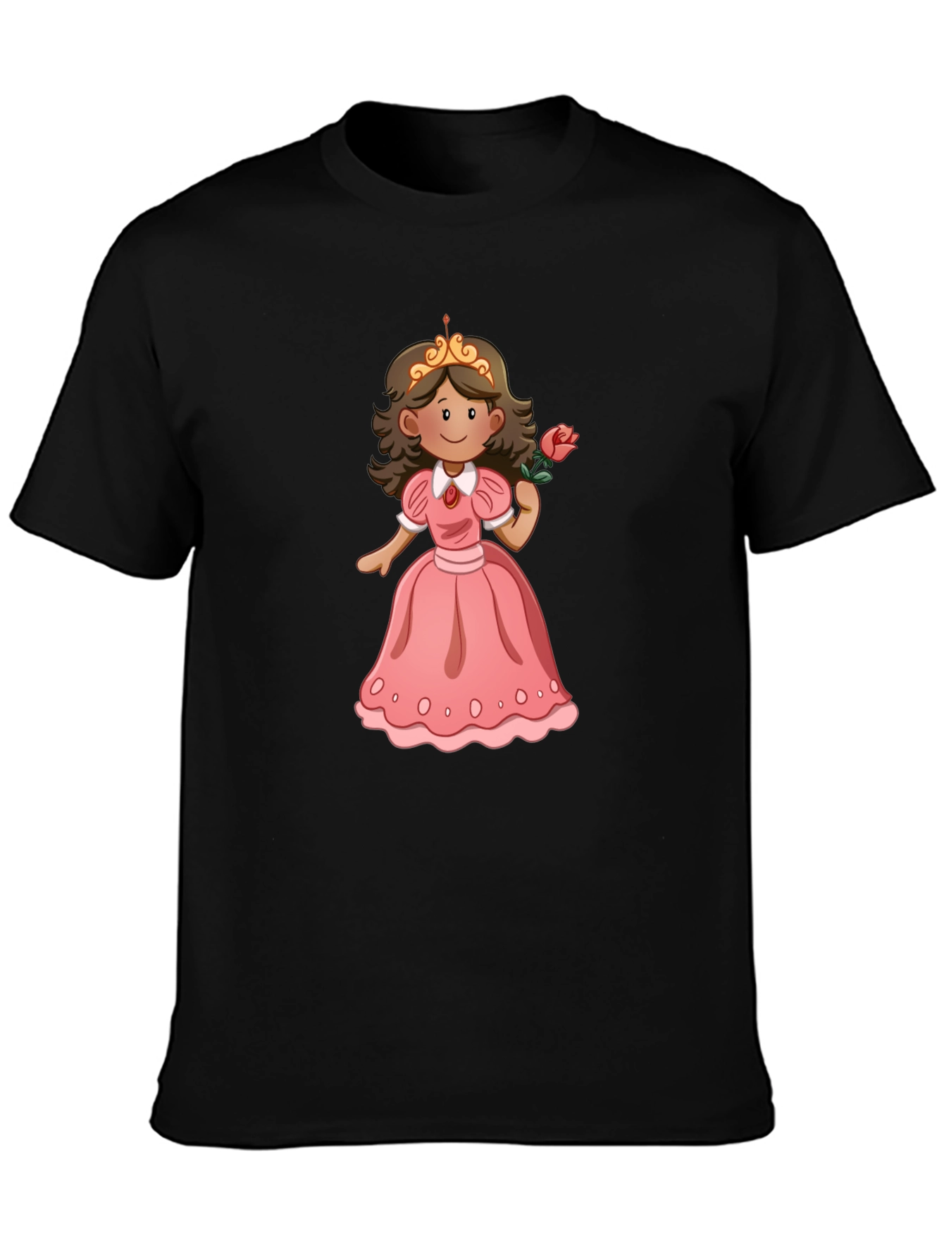 Princess Rose T-Shirt - Black Cotton Tee
