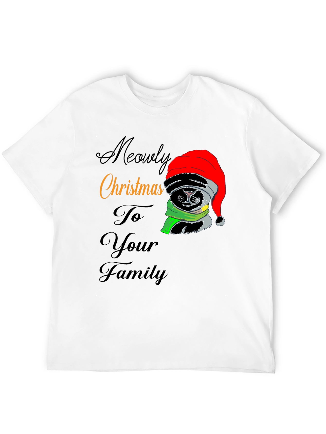 Meowy Christmas Cat T-Shirt