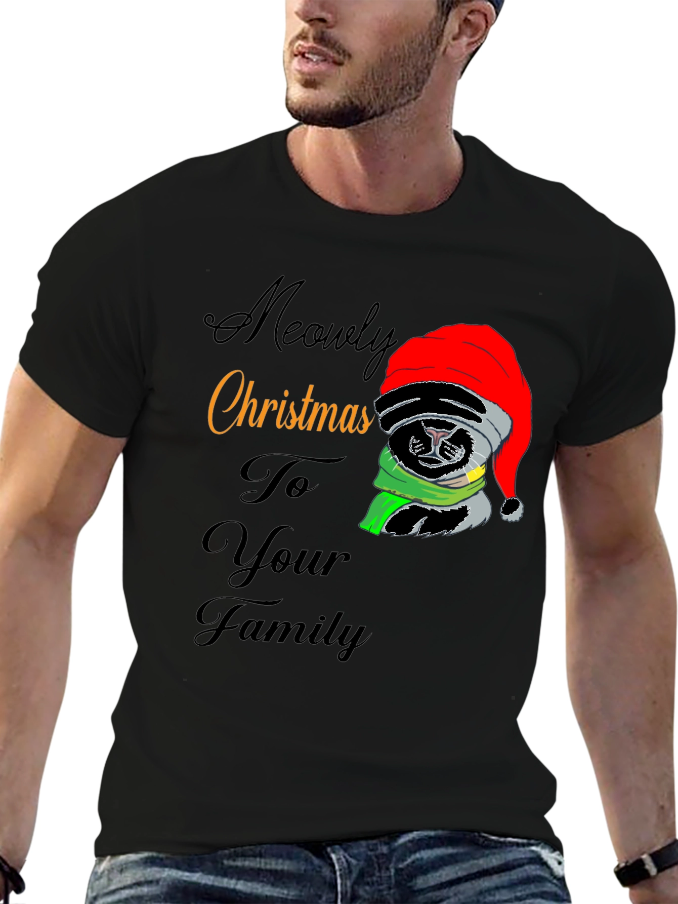 Meowy Christmas Cat T-Shirt