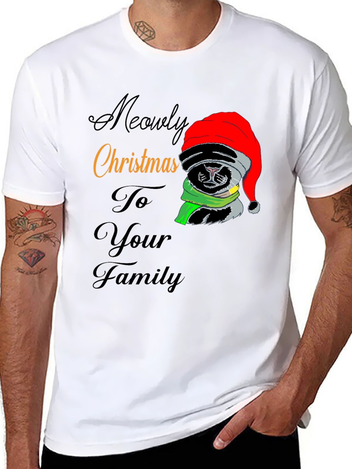 Meowy Christmas Cat T-Shirt