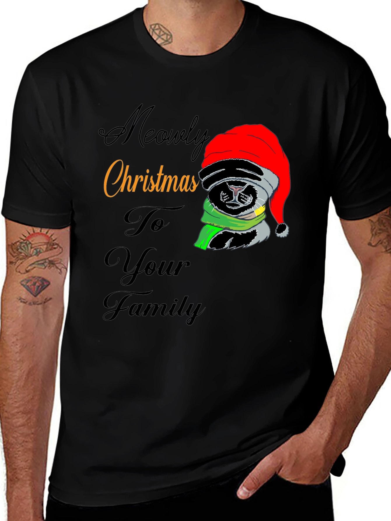 Meowy Christmas Cat T-Shirt