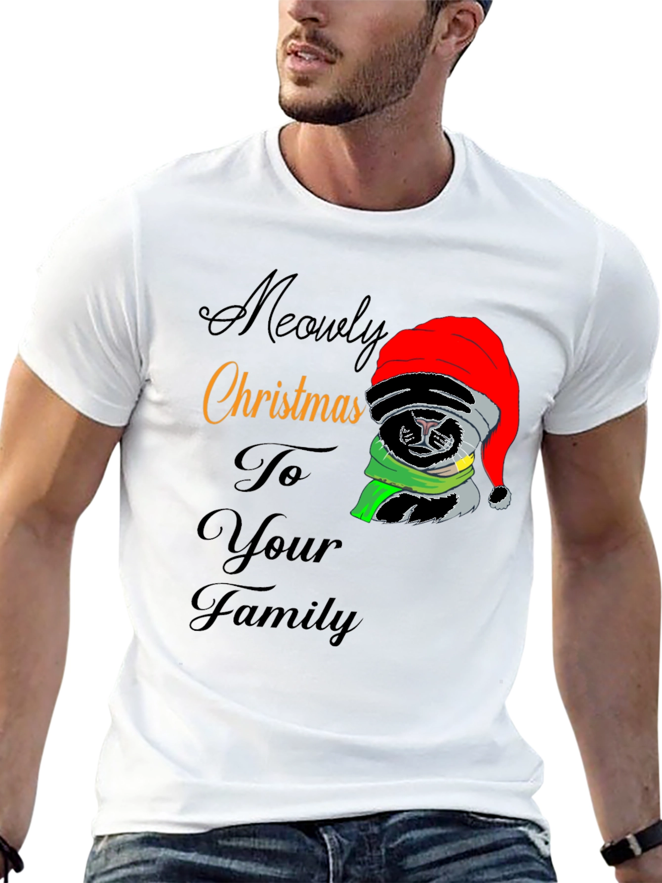 Meowy Christmas Cat T-Shirt