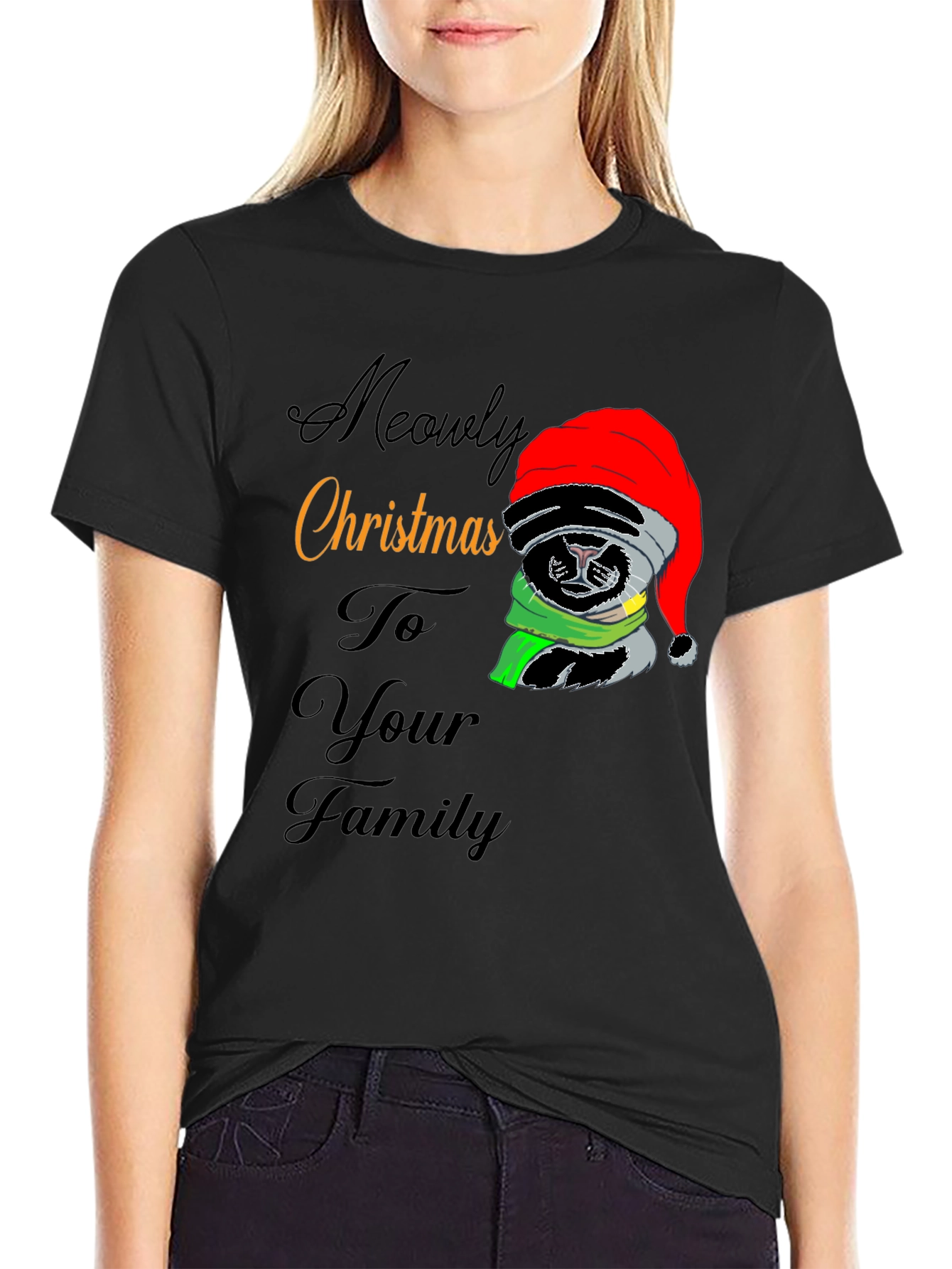 Meowy Christmas Cat T-Shirt