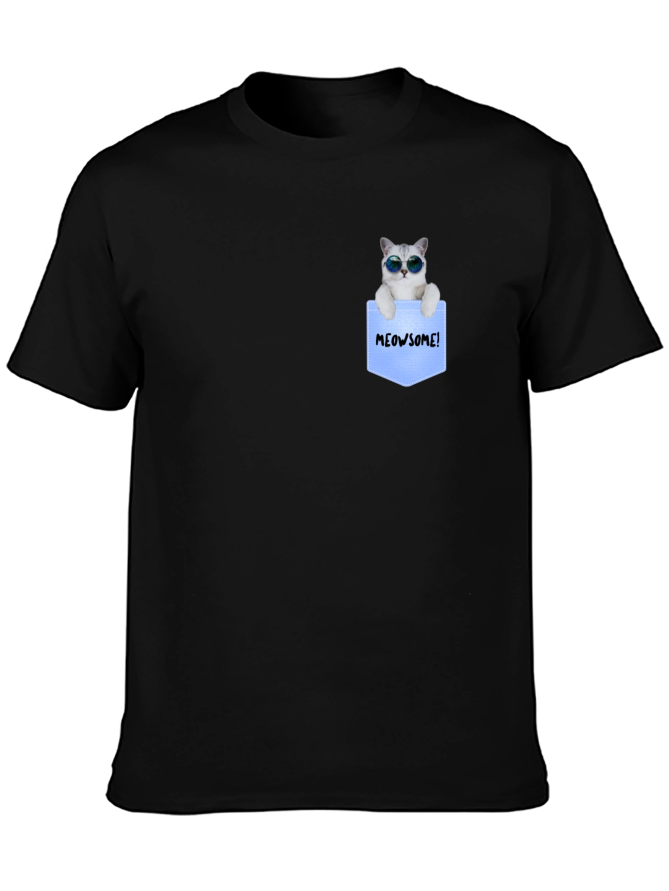 Cool Cat Pocket T-Shirt - Meowsome!
