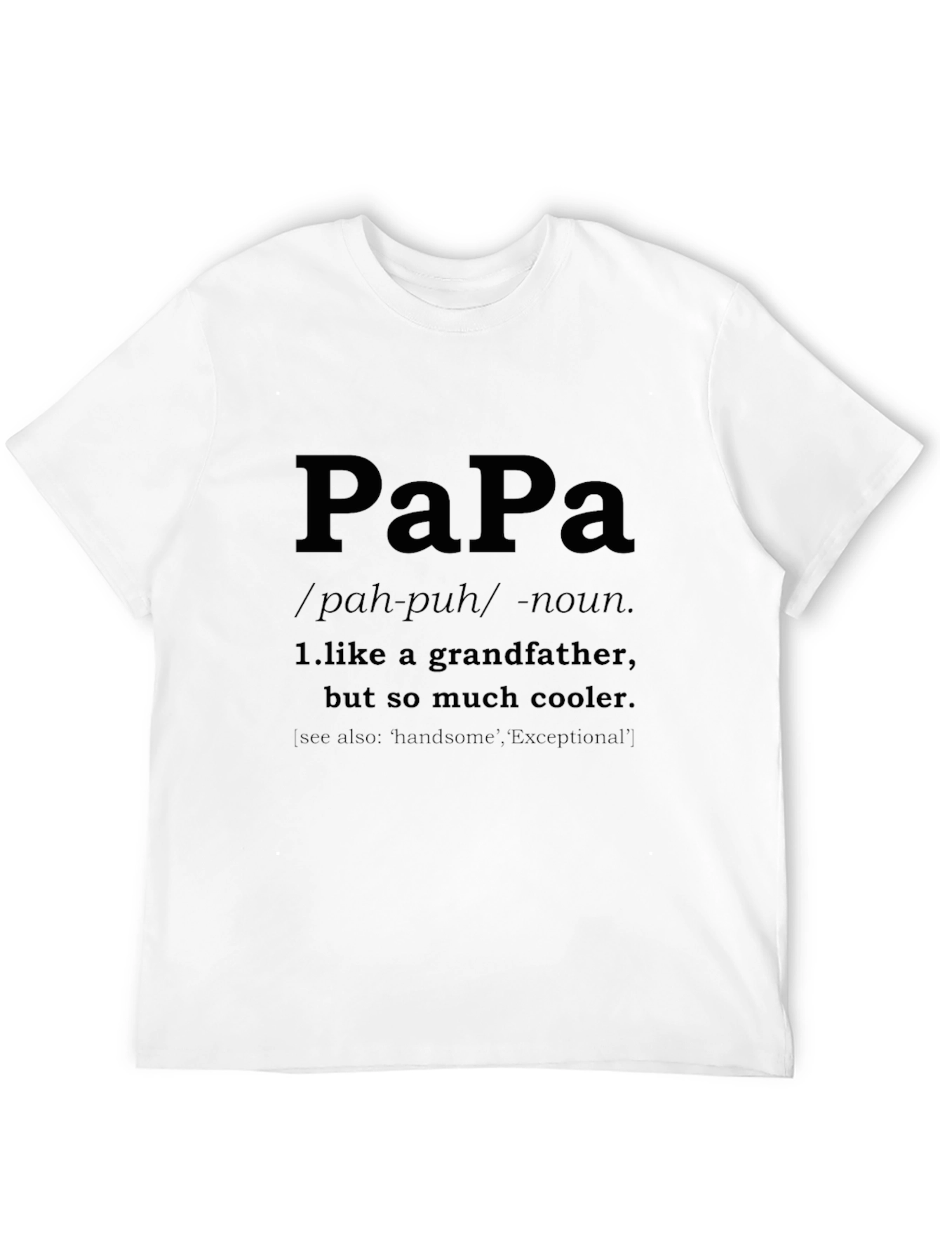 Papa Definition Black T-Shirt - Cool Grandfather Gift
