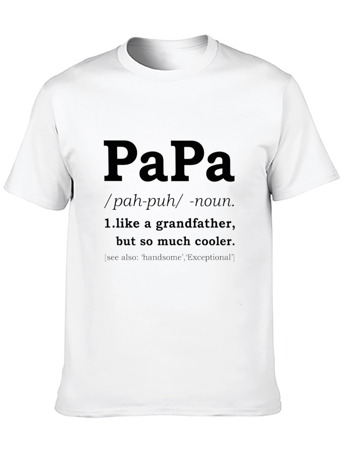 Papa Definition Black T-Shirt - Cool Grandfather Gift
