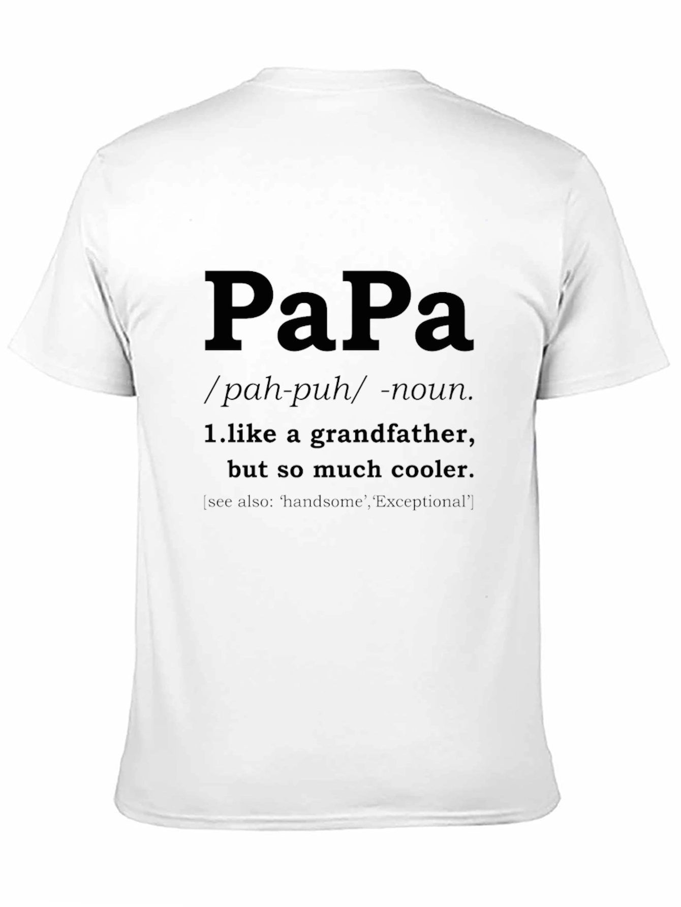 Papa Definition Black T-Shirt - Cool Grandfather Gift