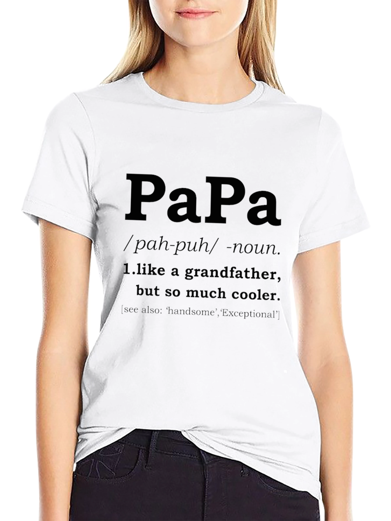 Papa Definition Black T-Shirt - Cool Grandfather Gift