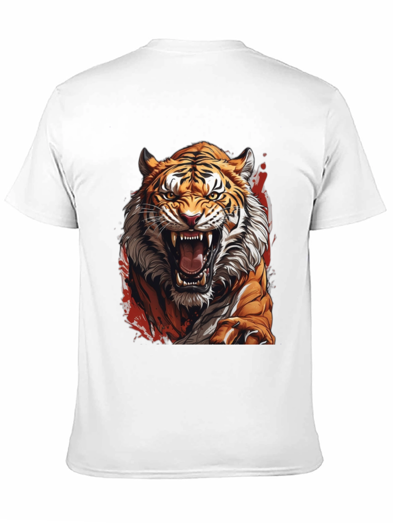 Fierce Tiger Graphic Print Black T-Shirt
