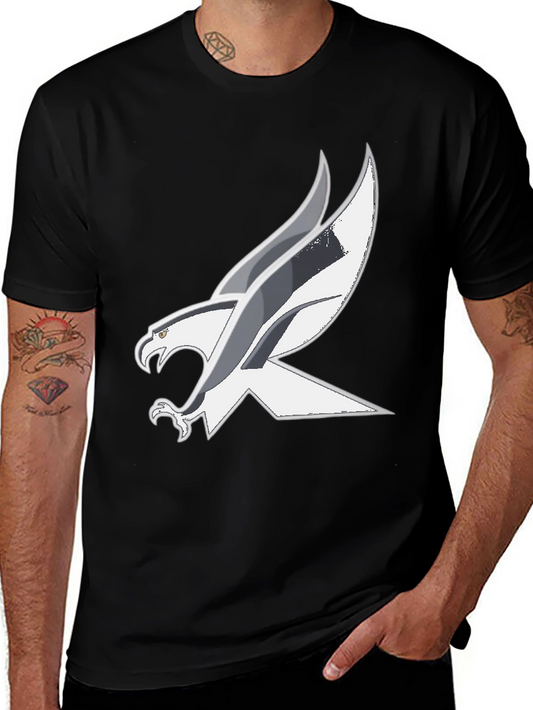 Black T-Shirt with Bold Eagle Graphic