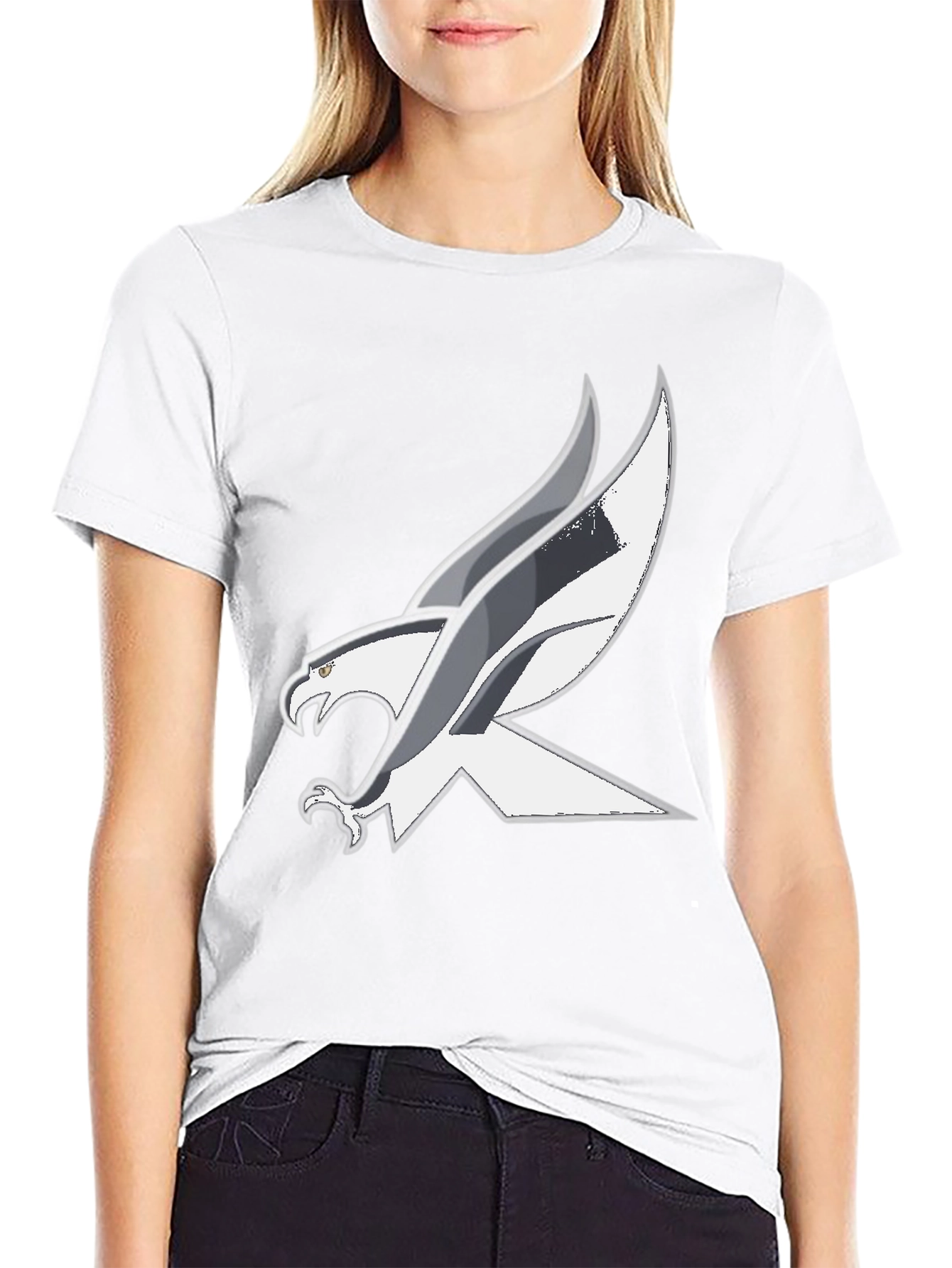 Black T-Shirt with Bold Eagle Graphic