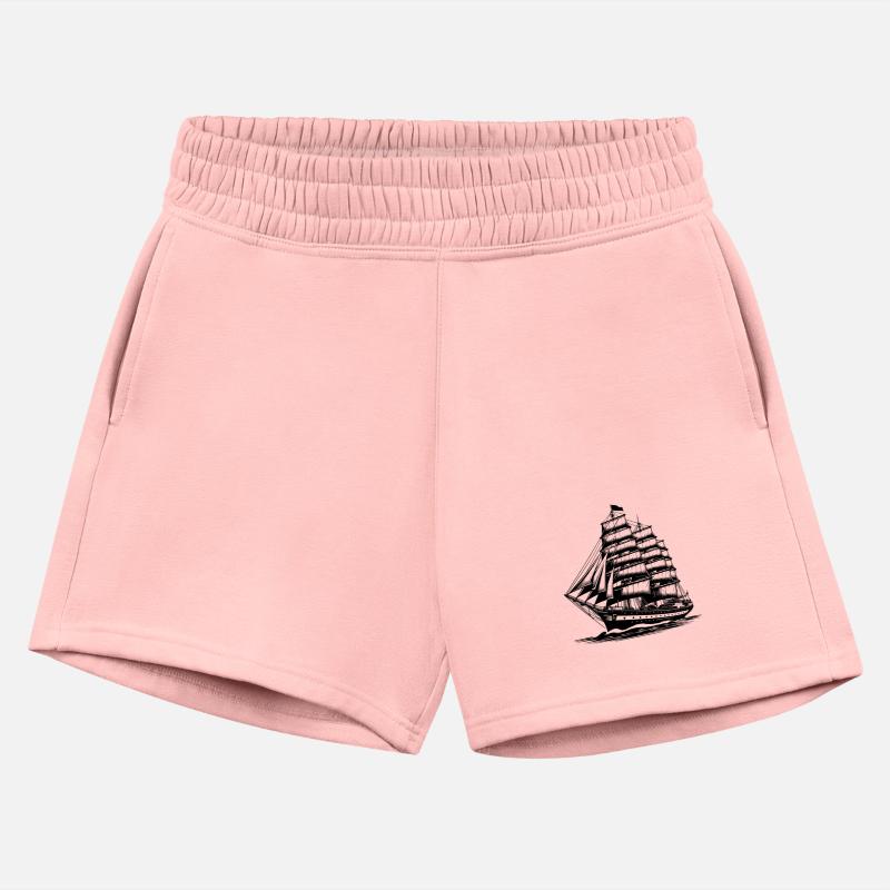 Old Sailing Ship In Waves With Set Sails