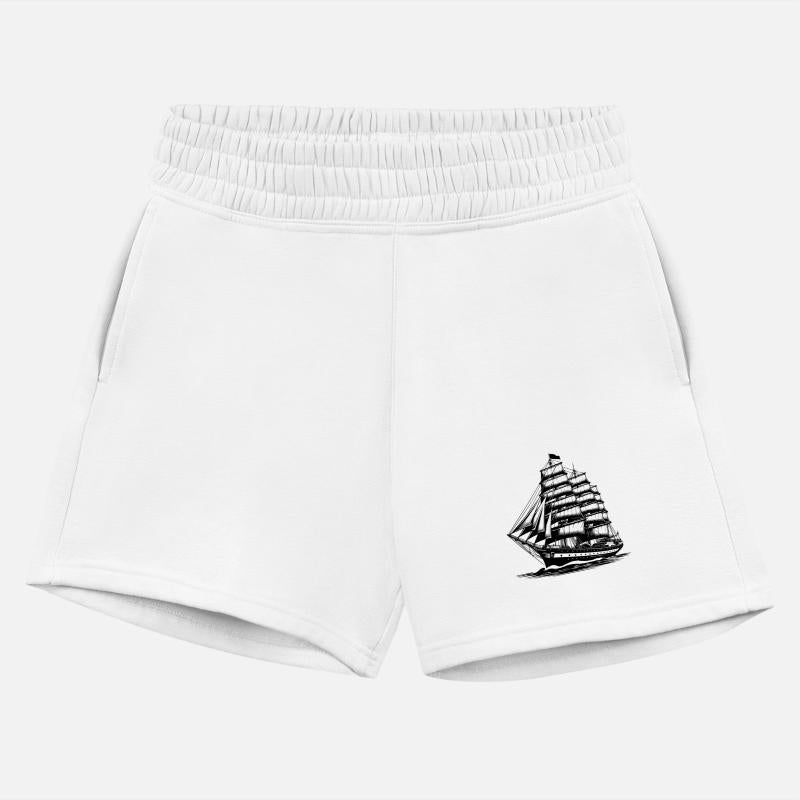 Old Sailing Ship In Waves With Set Sails