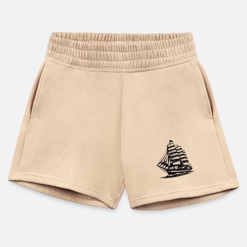 Old Sailing Ship In Waves With Set Sails