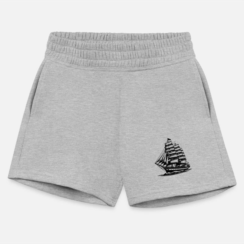 Old Sailing Ship In Waves With Set Sails