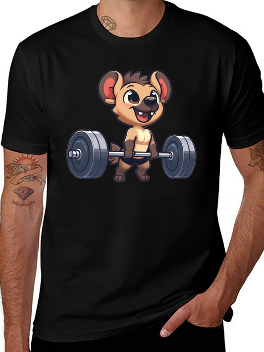 Hyena Lifting Weights Black T-Shirt