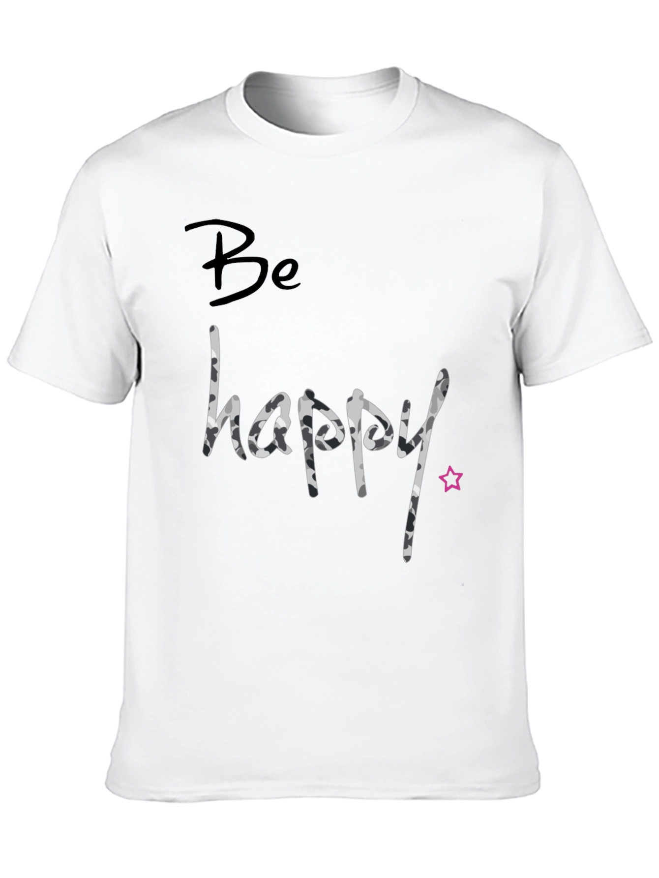 Be Happy Camo Tee - Stylish Graphic T-Shirt