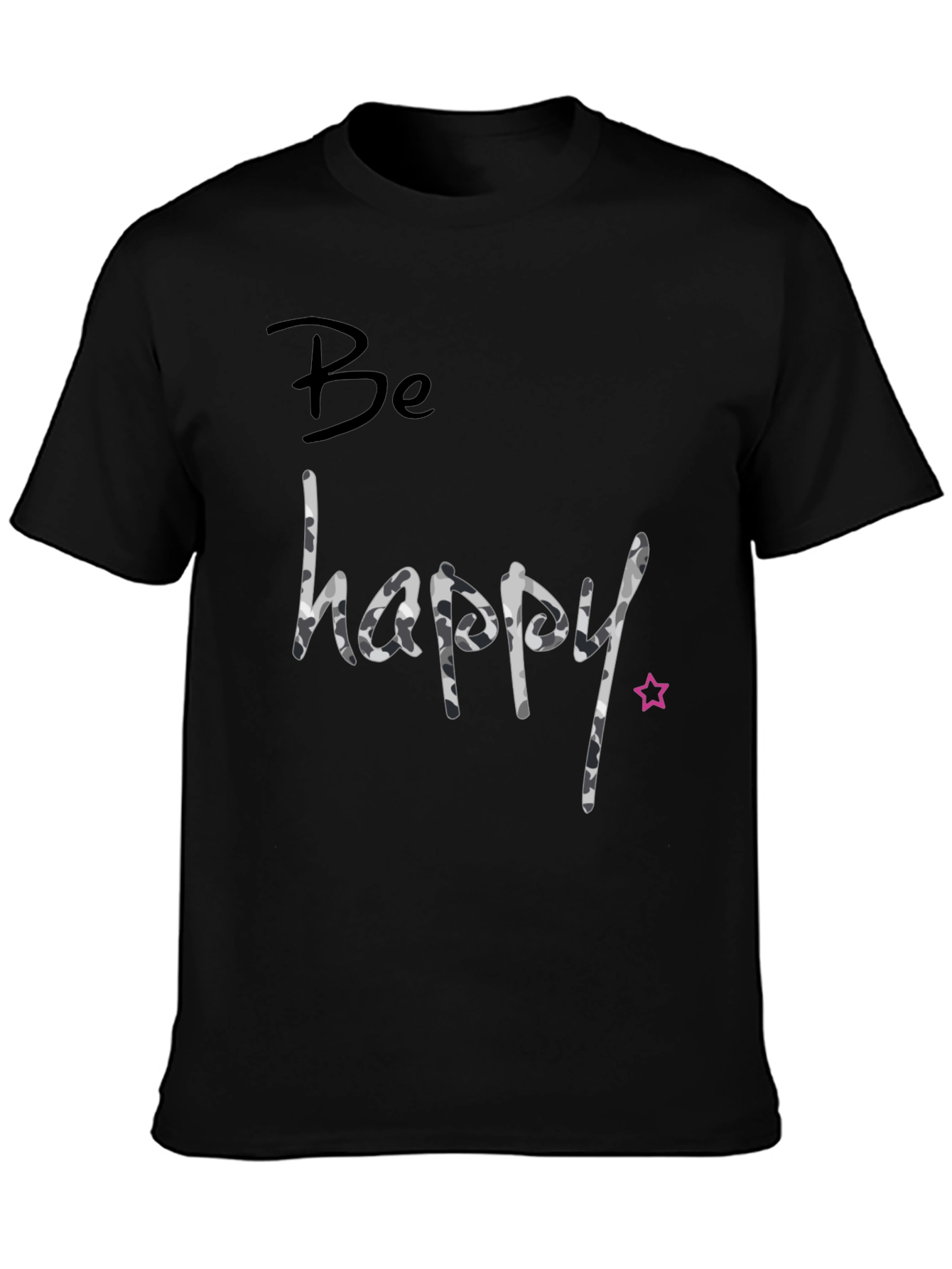 Be Happy Camo Tee - Stylish Graphic T-Shirt