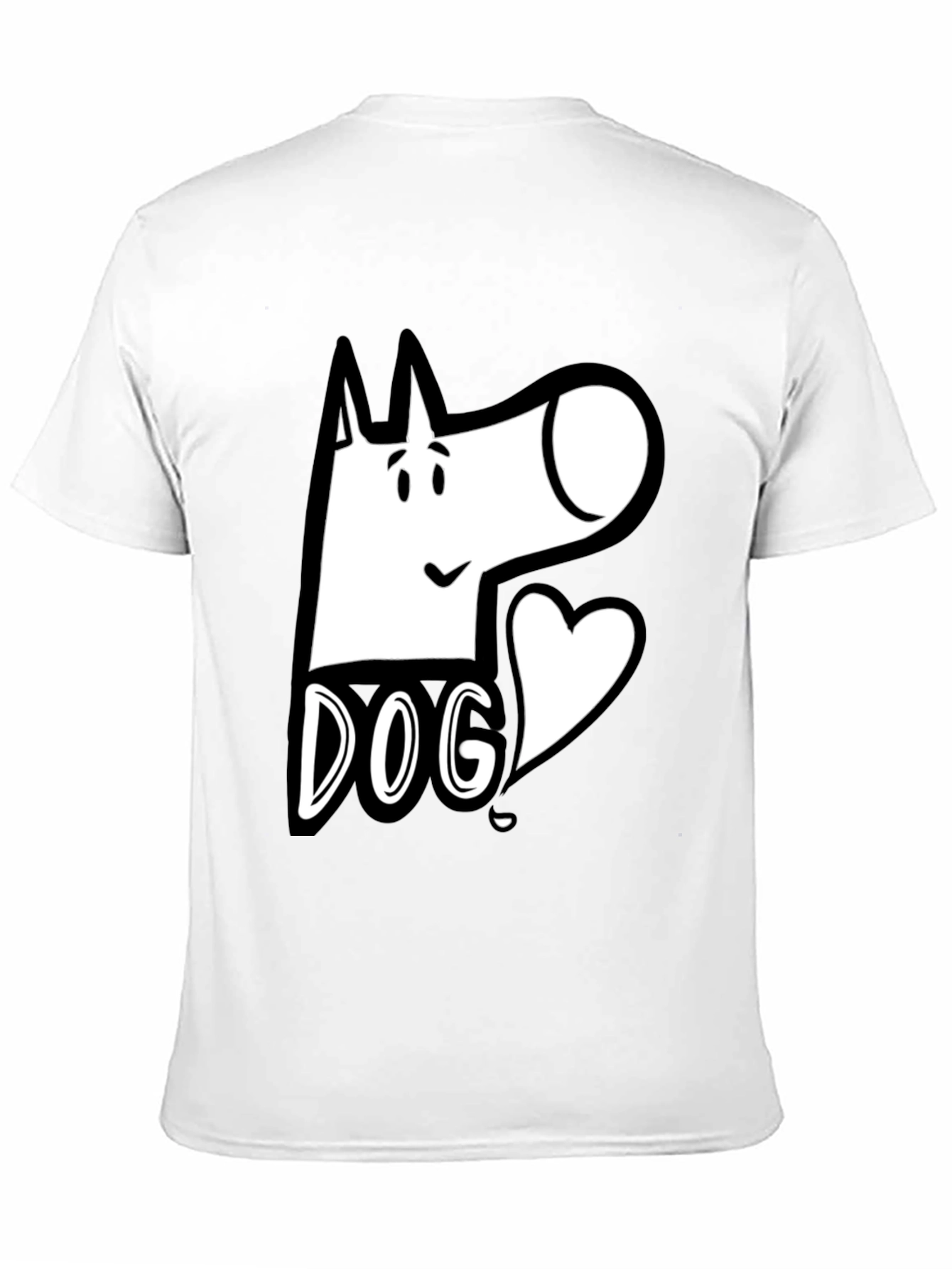 Dog Graphic Tee - Cute Cartoon Design Black T-Shirt
