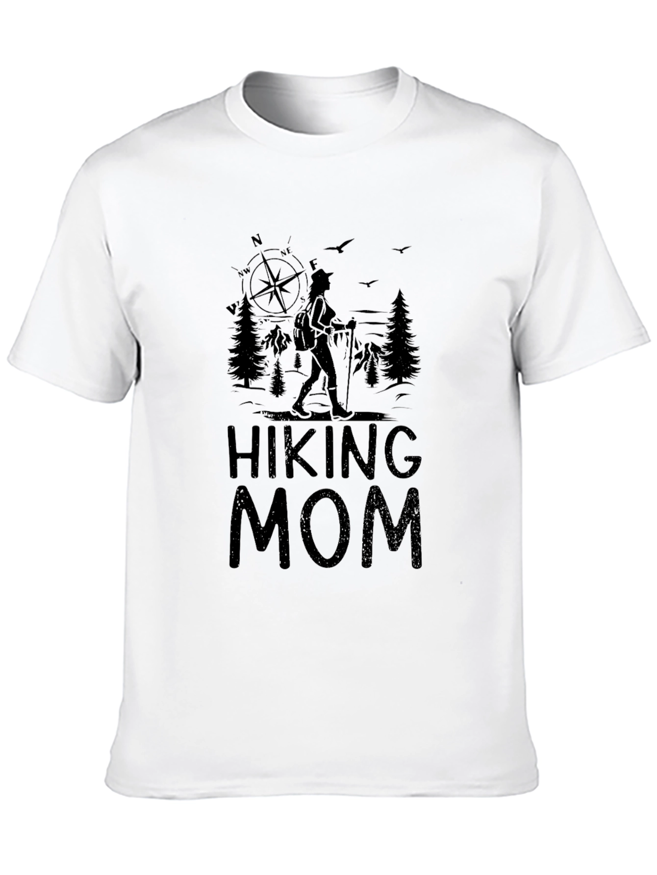 Hiking Mom Black Graphic T-Shirt
