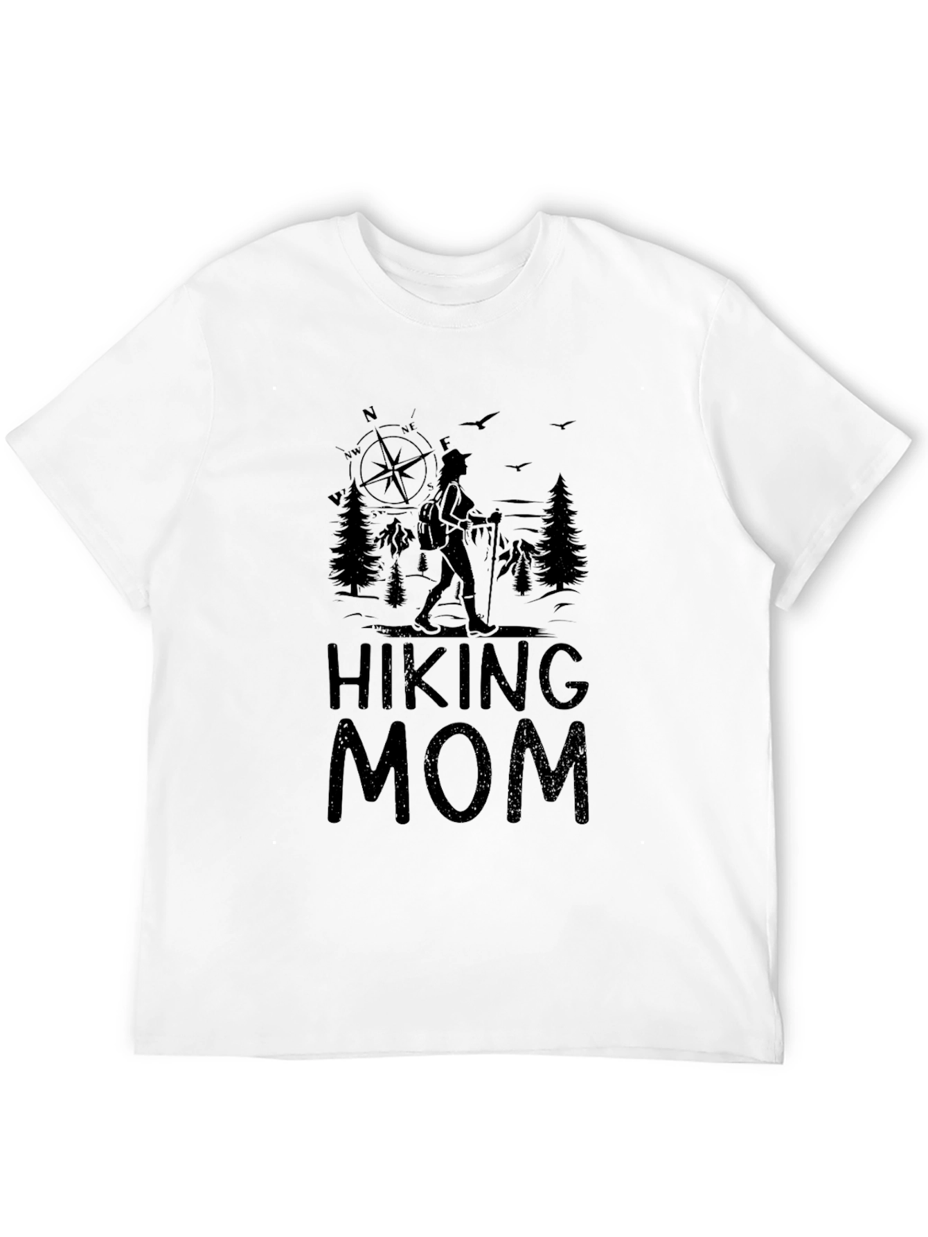 Hiking Mom Black Graphic T-Shirt