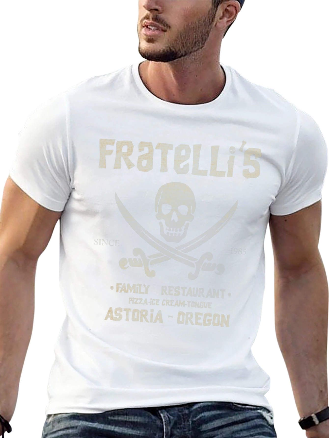 Fratellis Astoria Oregon Pirate Skull T-Shirt