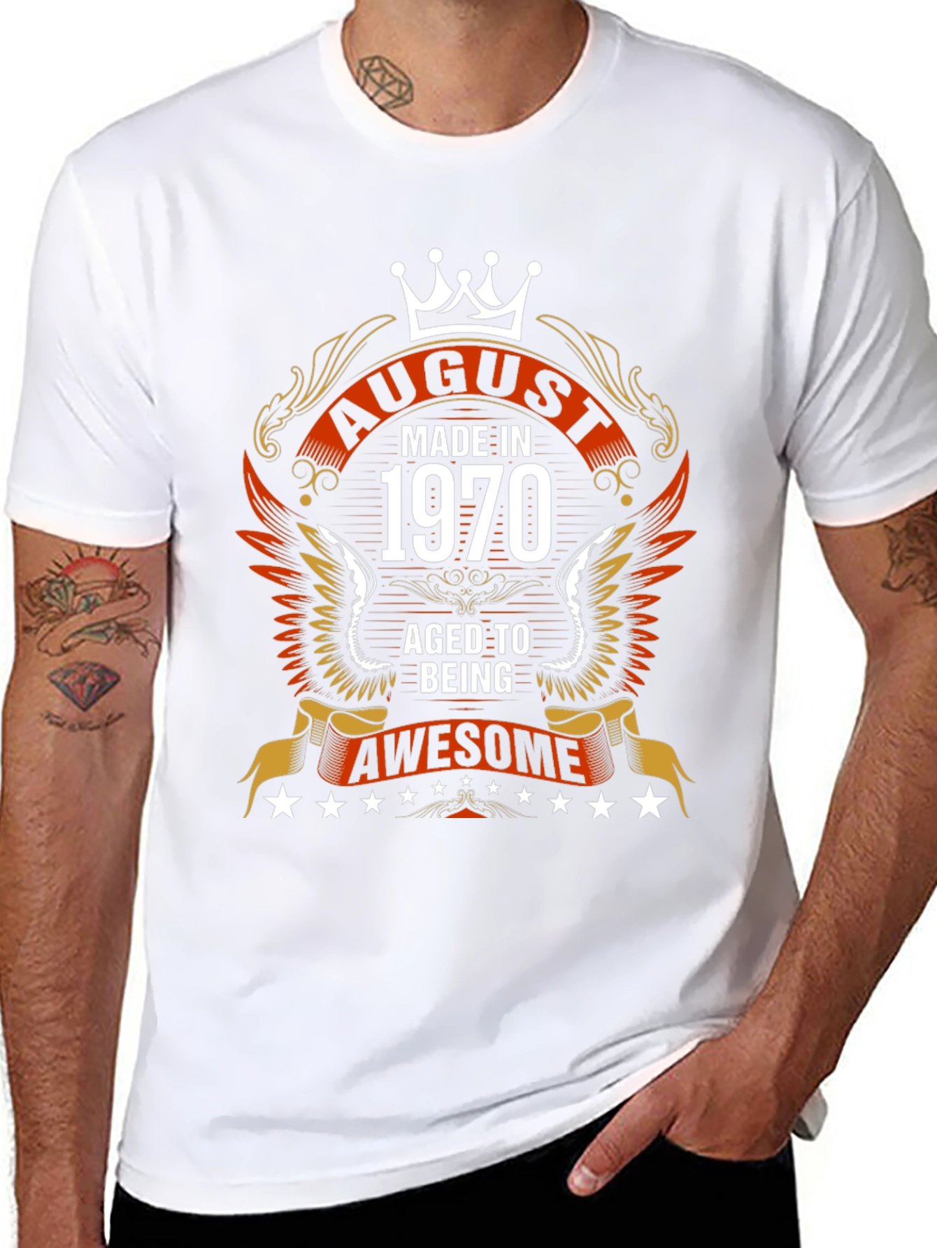 August 1970 Birthday T-Shirt - Aged to Awesome