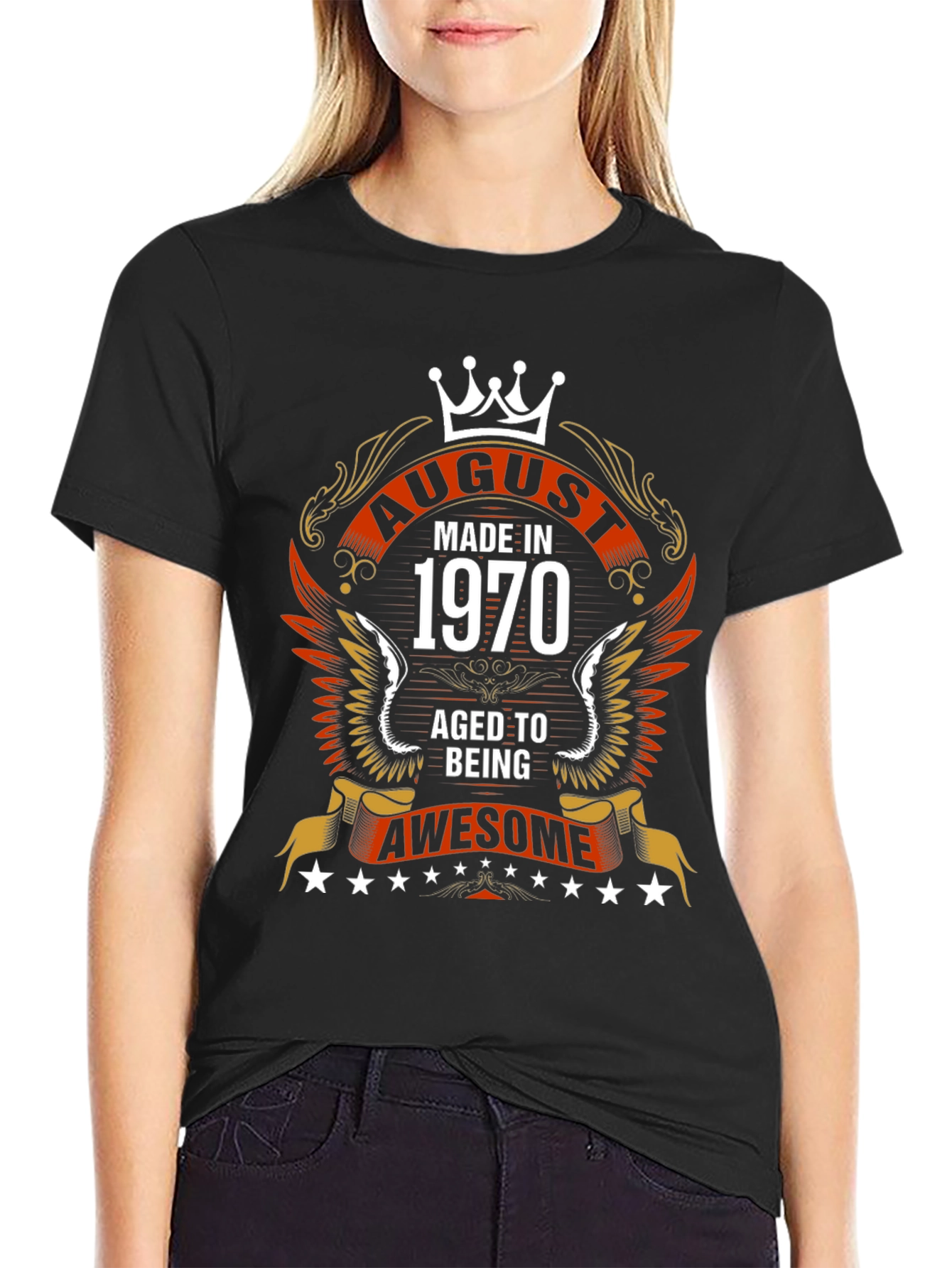 August 1970 Birthday T-Shirt - Aged to Awesome