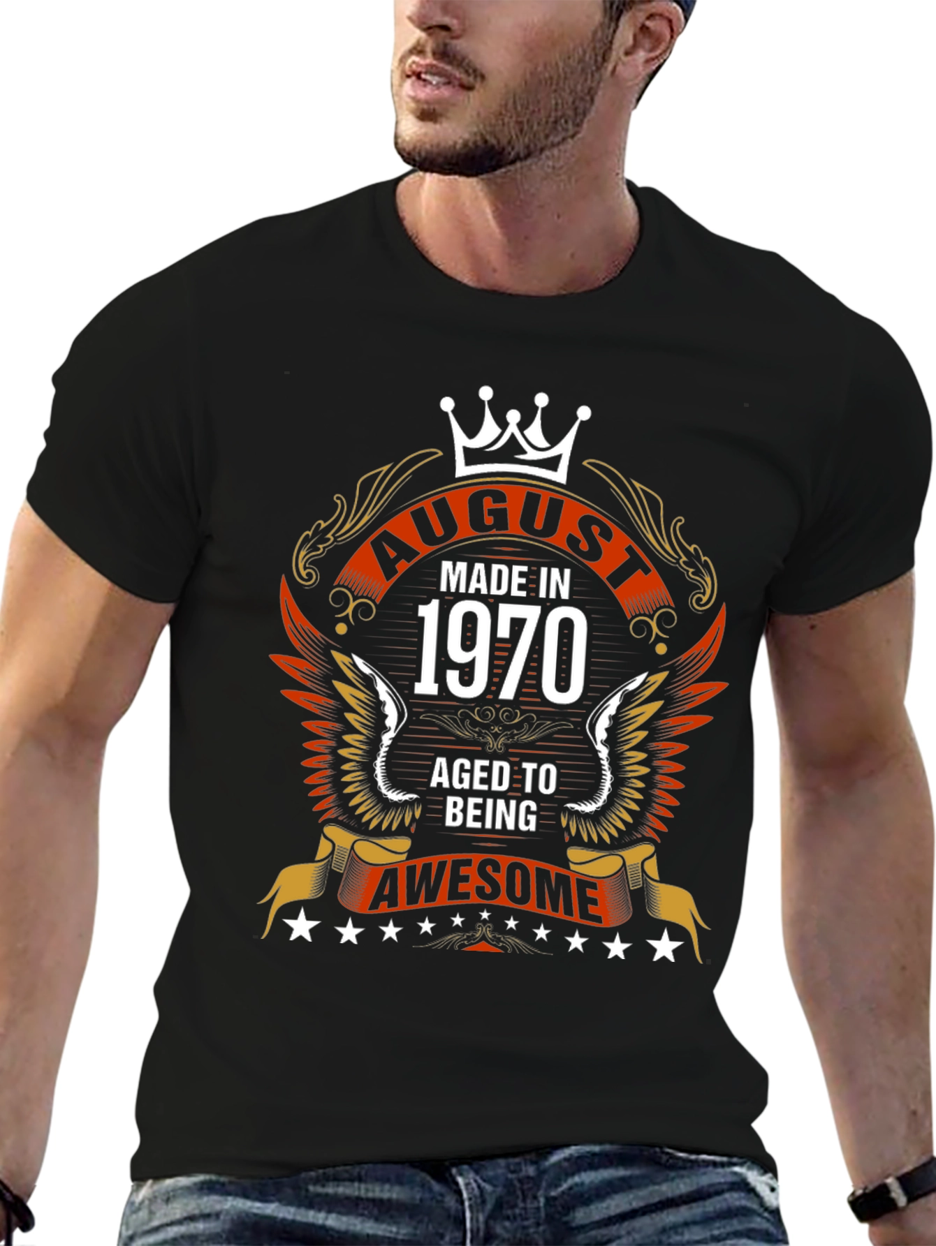 August 1970 Birthday T-Shirt - Aged to Awesome