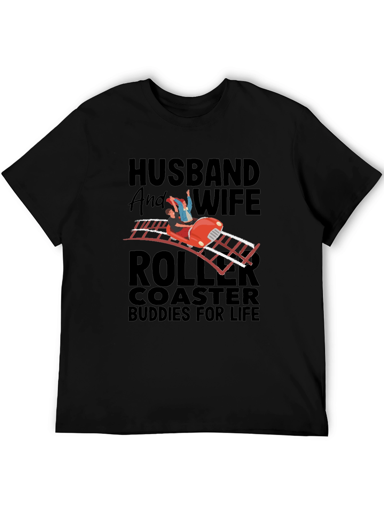 Husband and Wife Roller Coaster Buddies T-Shirt