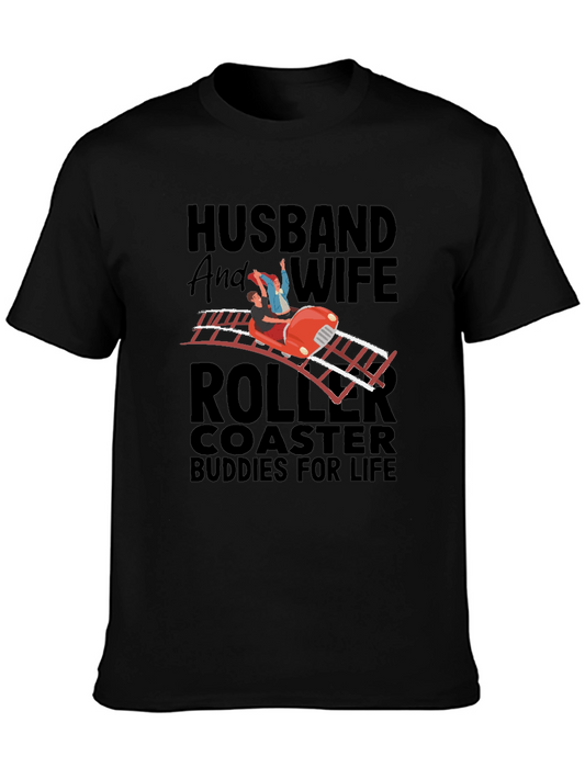 Husband and Wife Roller Coaster Buddies T-Shirt