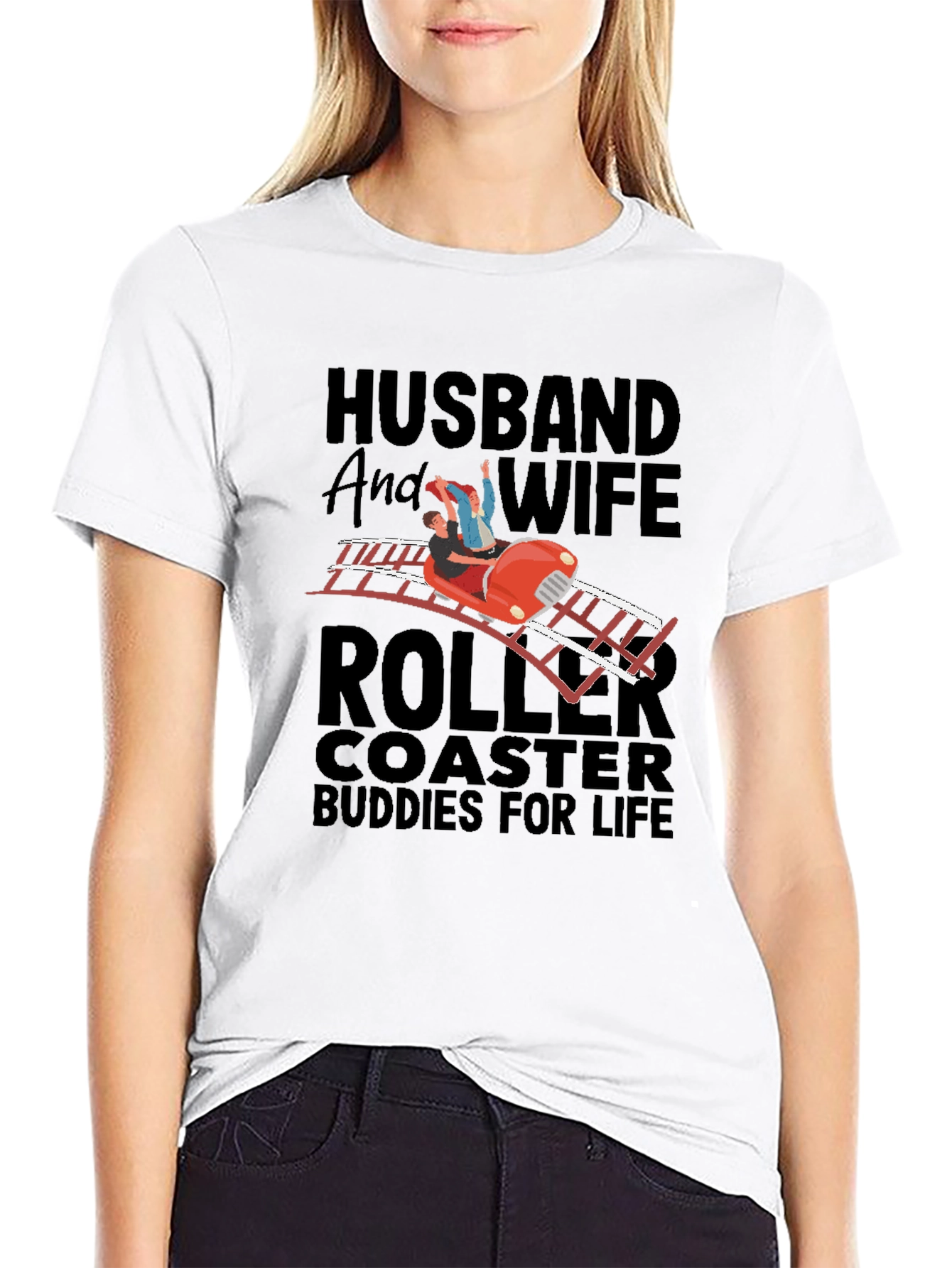 Husband and Wife Roller Coaster Buddies T-Shirt