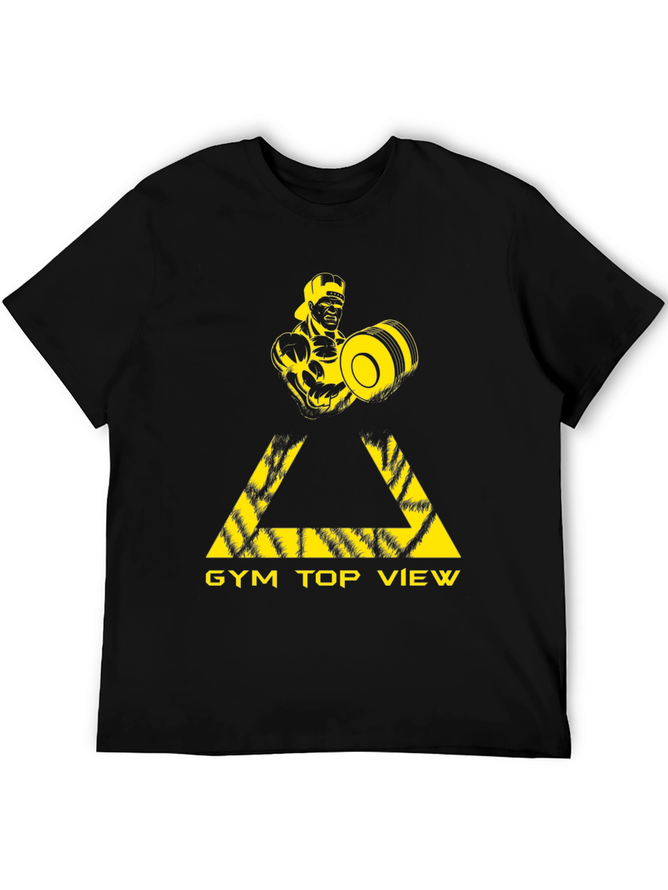 Gym Top View Graphic Tee - Black