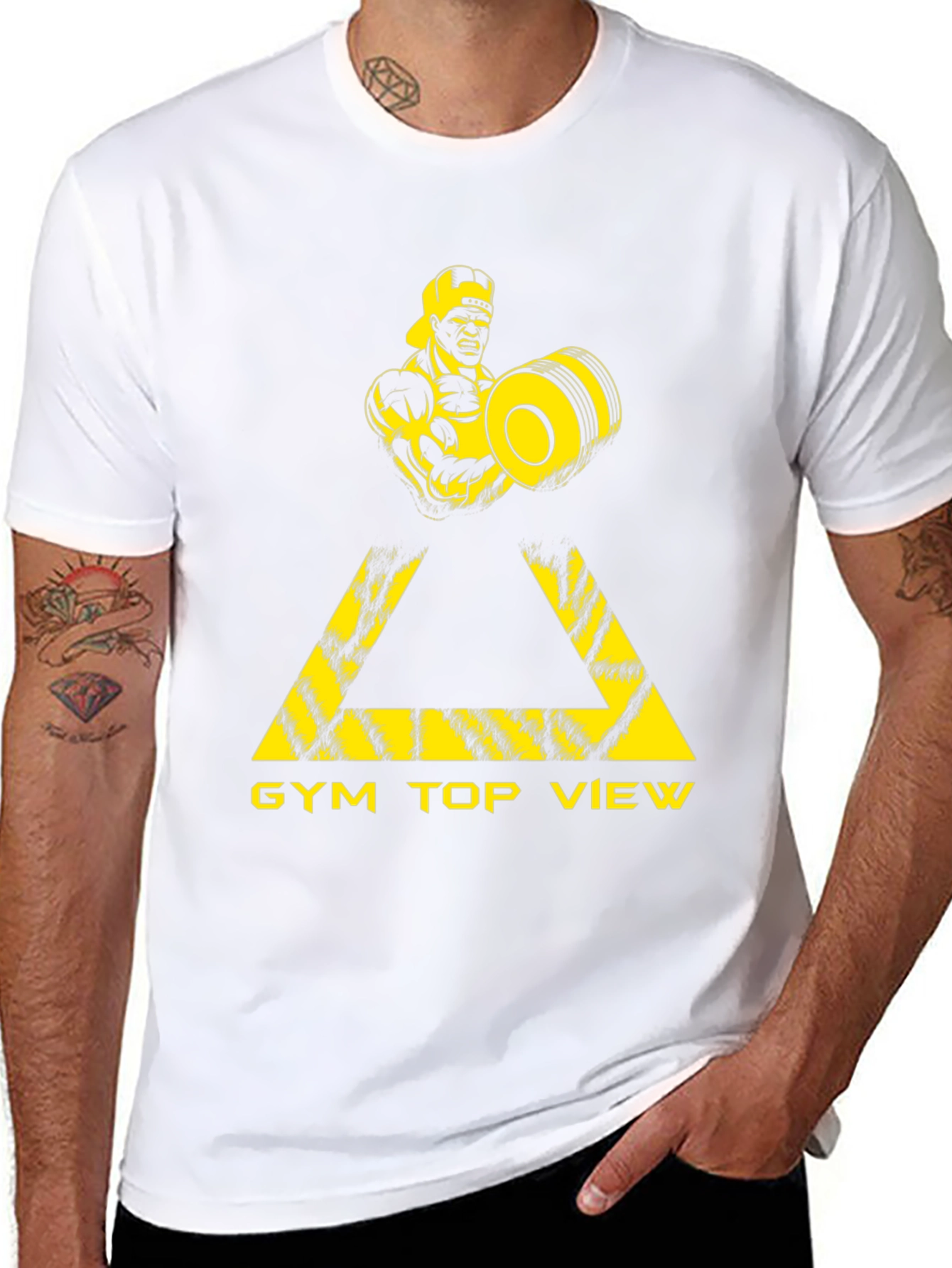 Gym Top View Graphic Tee - Black