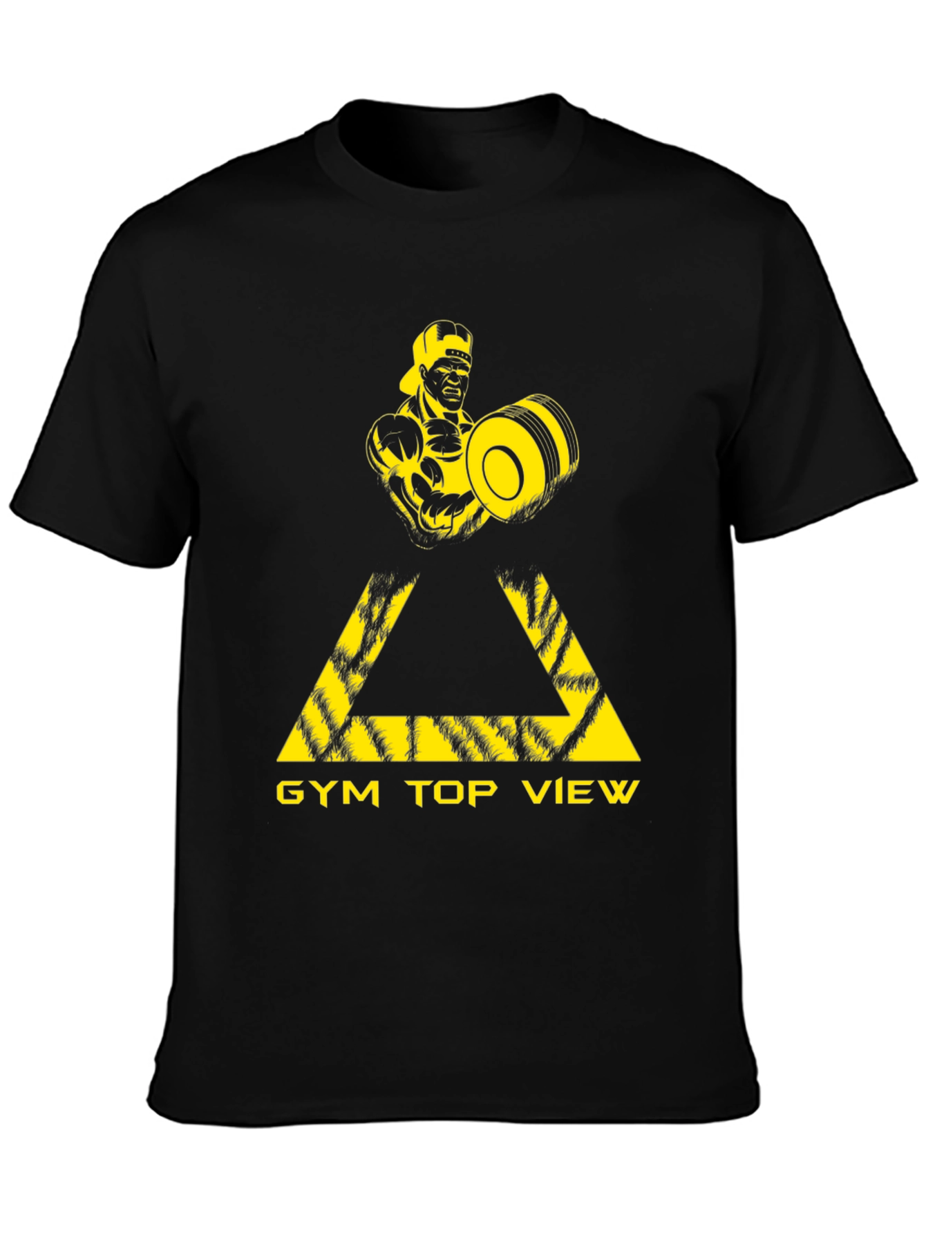 Gym Top View Graphic Tee - Black
