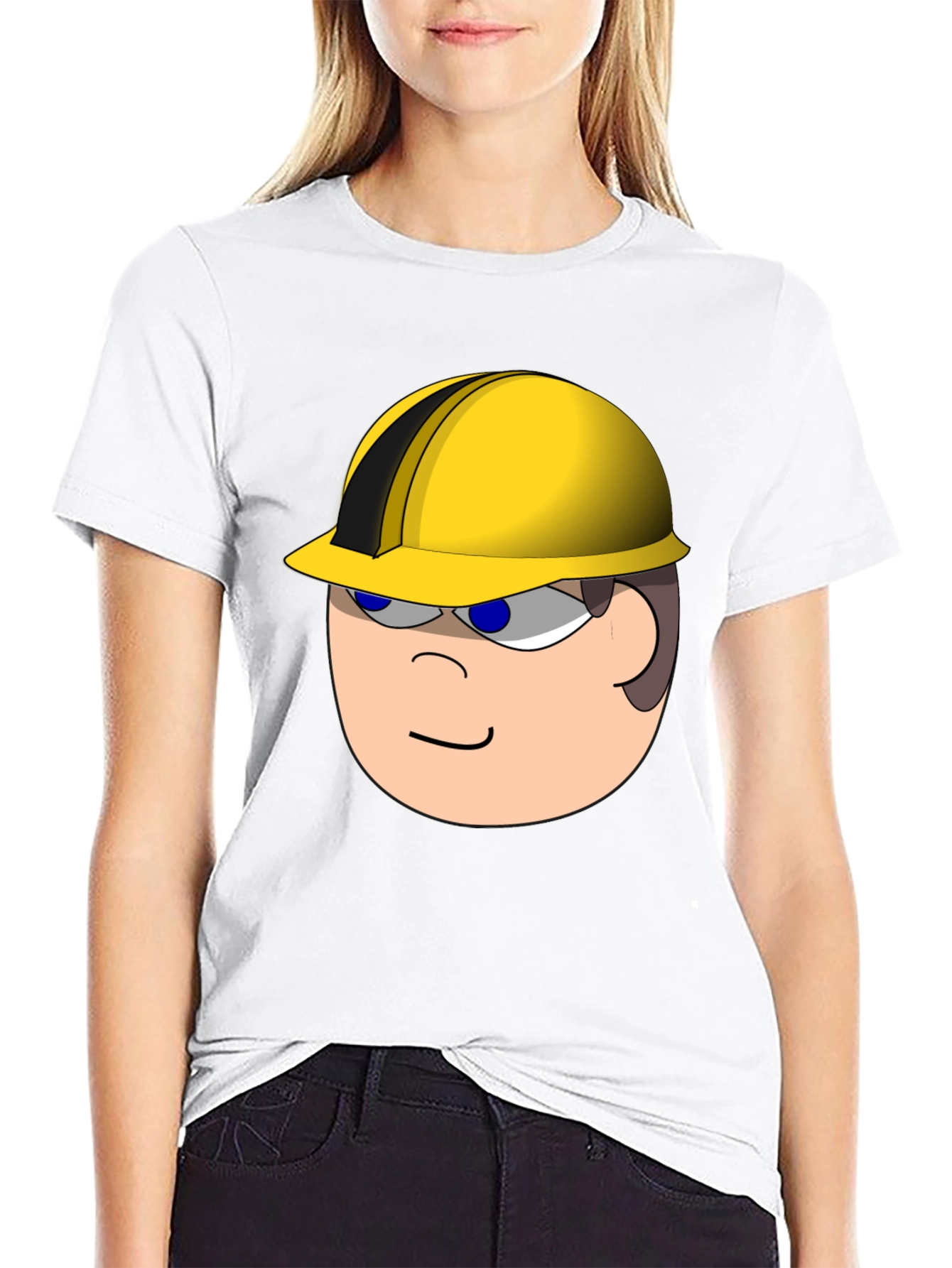 Cartoon Builder T-Shirt - Black Cotton Tee