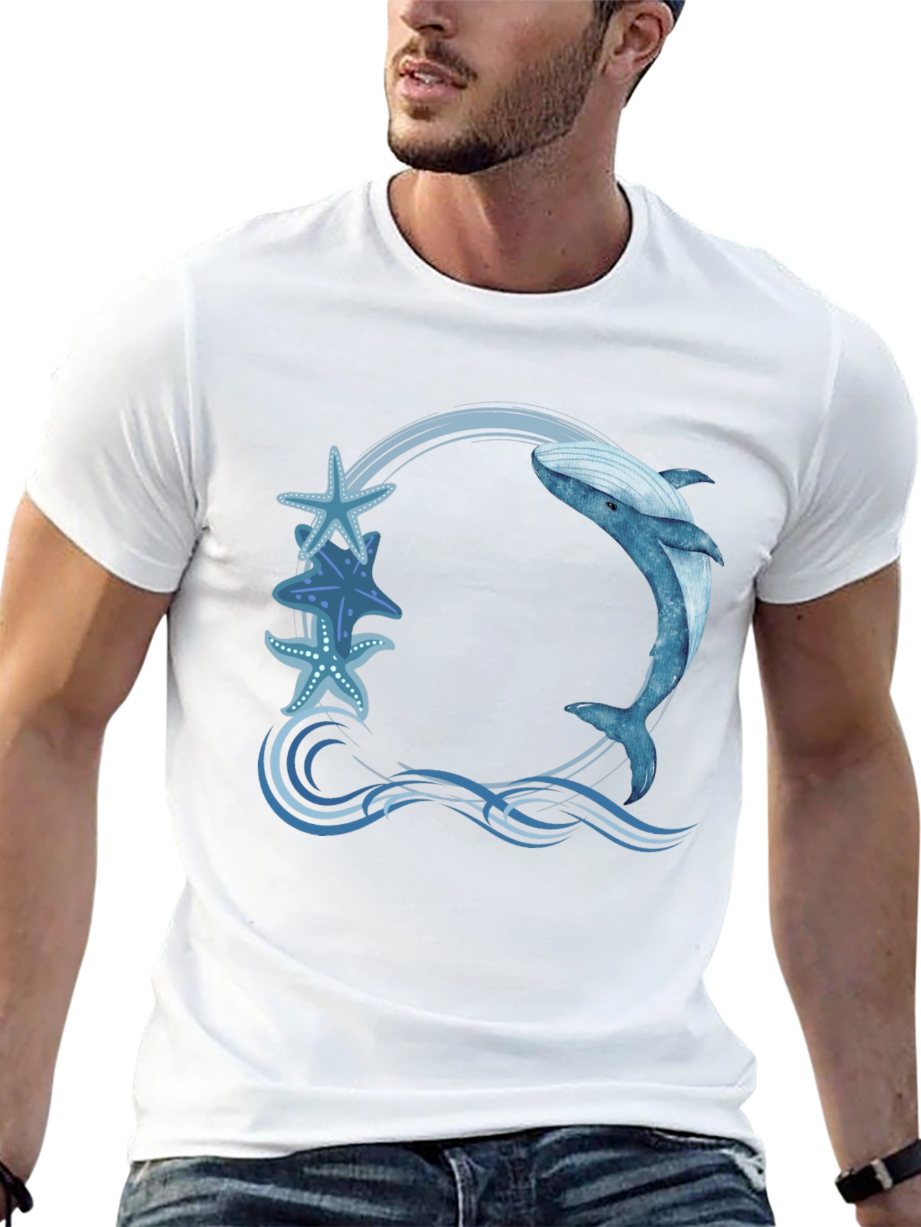 Whale and Starfish Graphic Tee