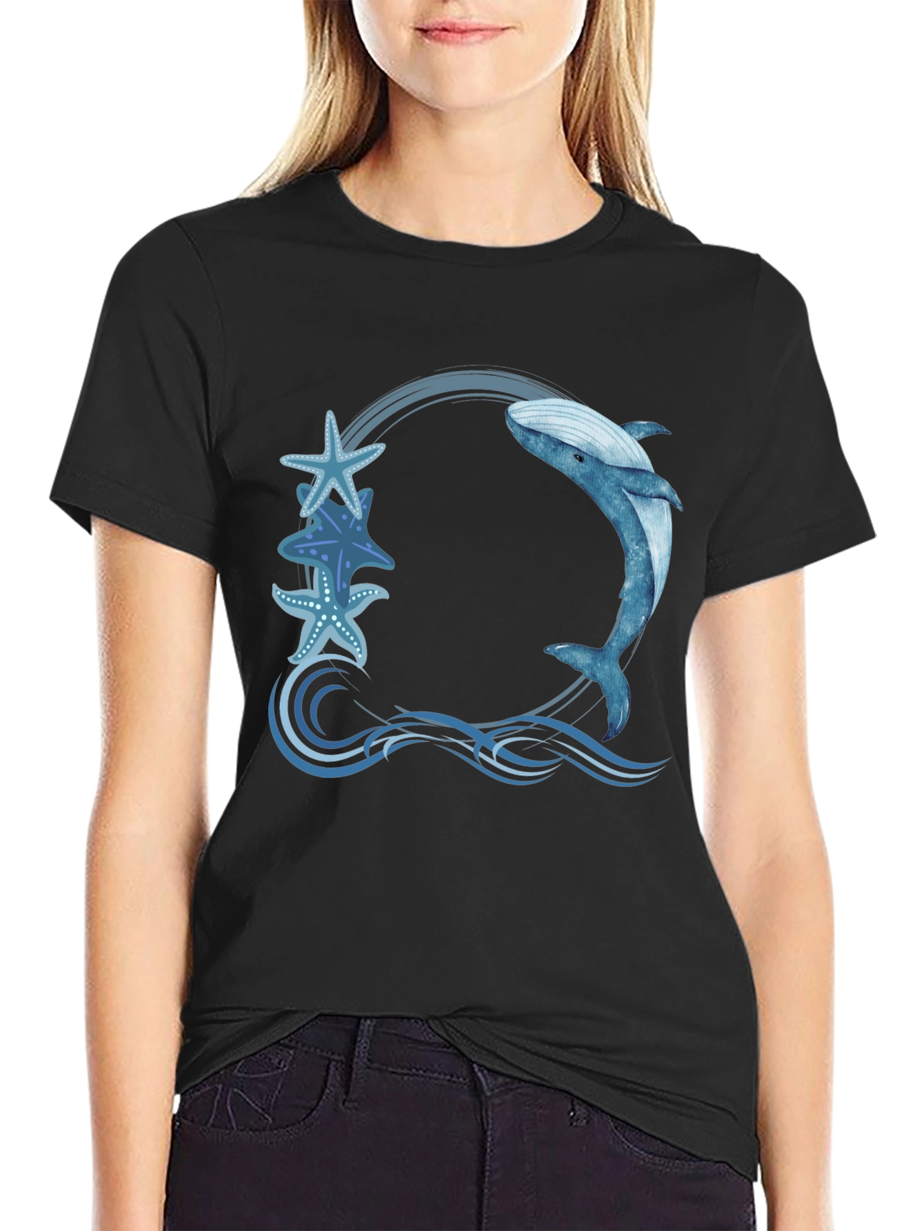 Whale and Starfish Graphic Tee
