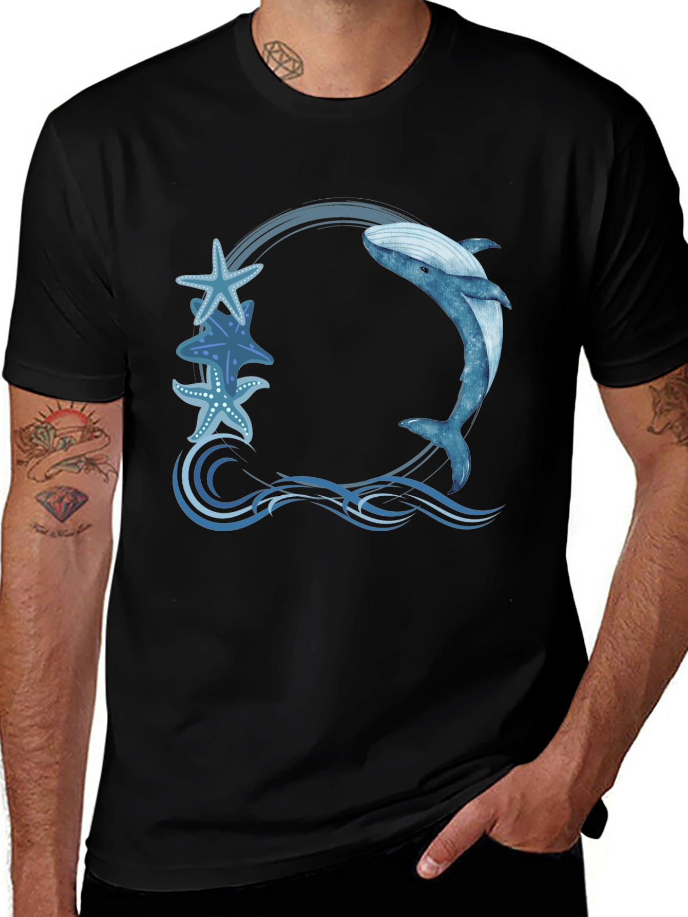 Whale and Starfish Graphic Tee