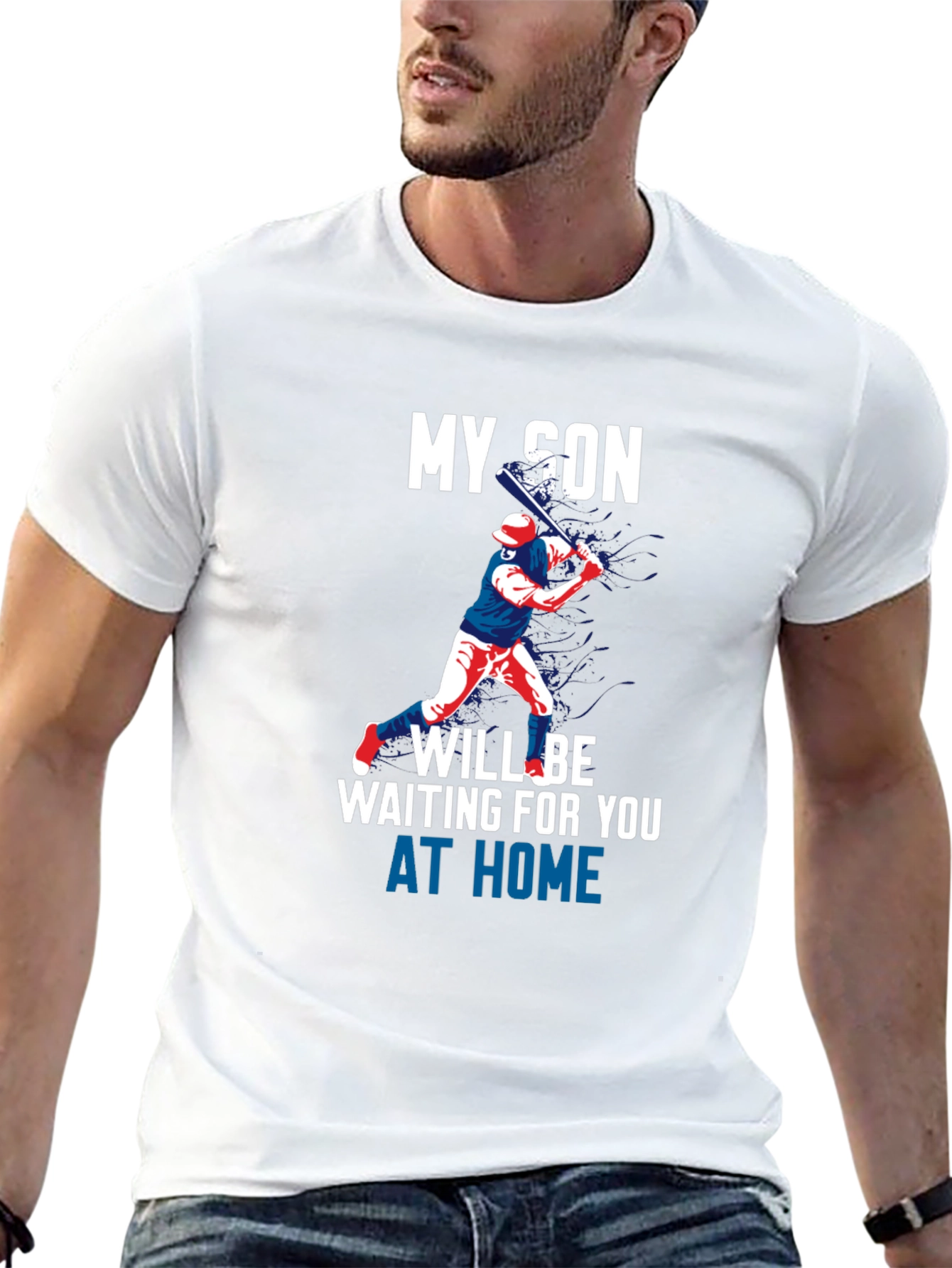 My Son Will Be Waiting Baseball T-Shirt