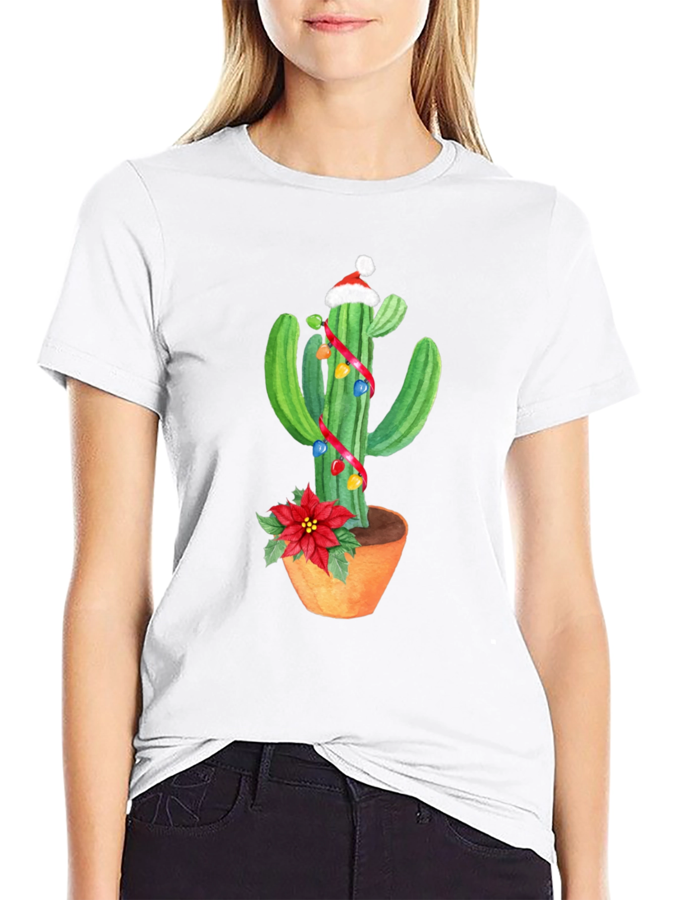 Festive Cactus T-Shirt - Holiday Cheer