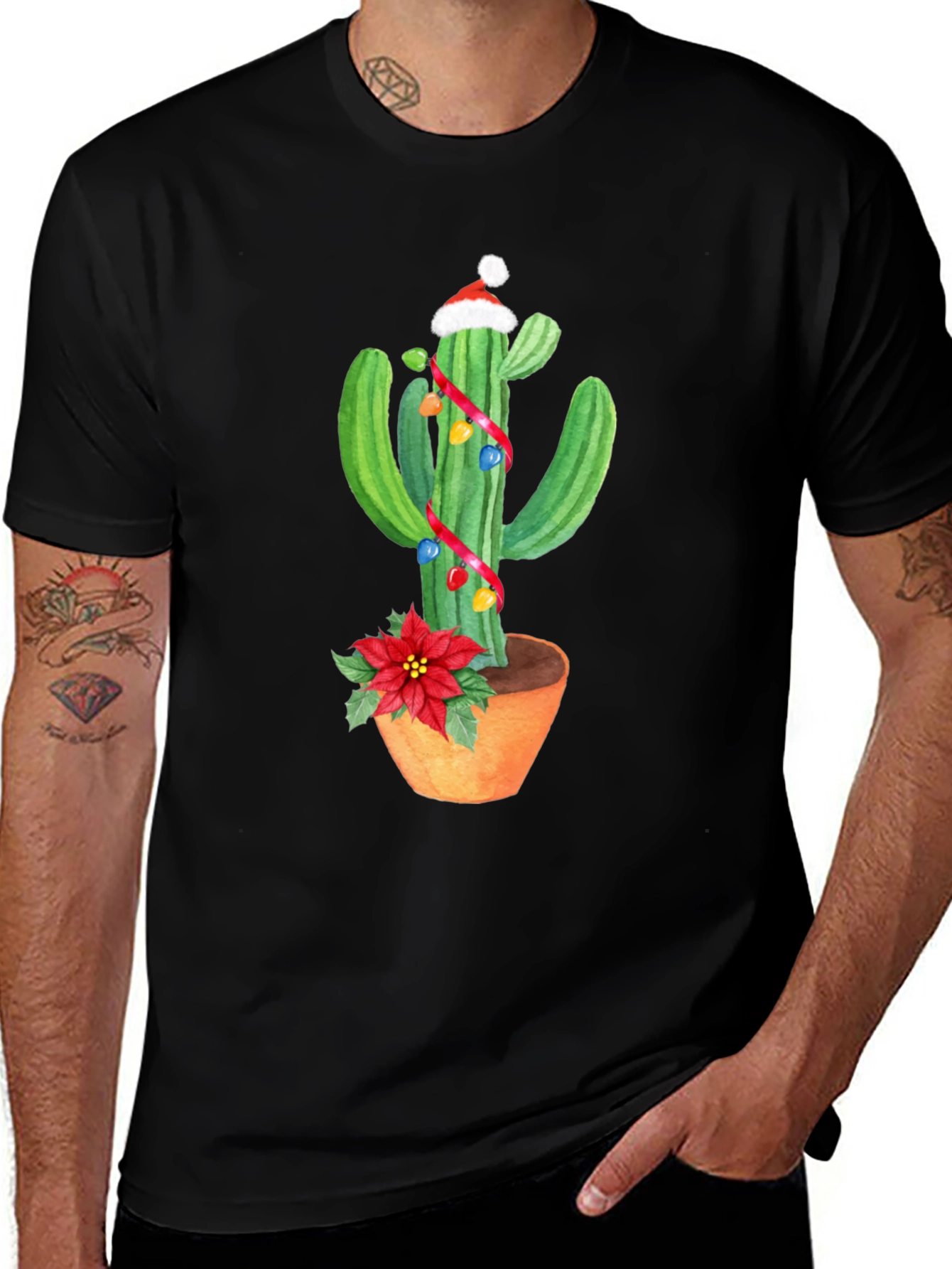 Festive Cactus T-Shirt - Holiday Cheer