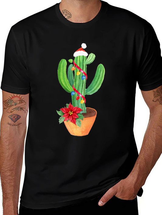 Festive Cactus T-Shirt - Holiday Cheer