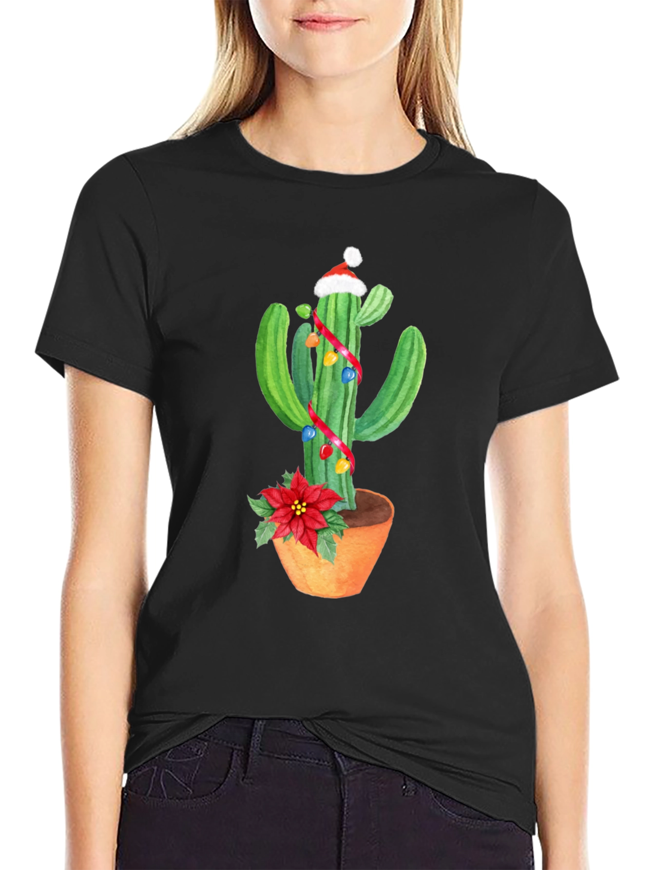 Festive Cactus T-Shirt - Holiday Cheer