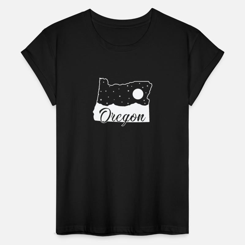 Oregon Map Outline with Skyline USA America