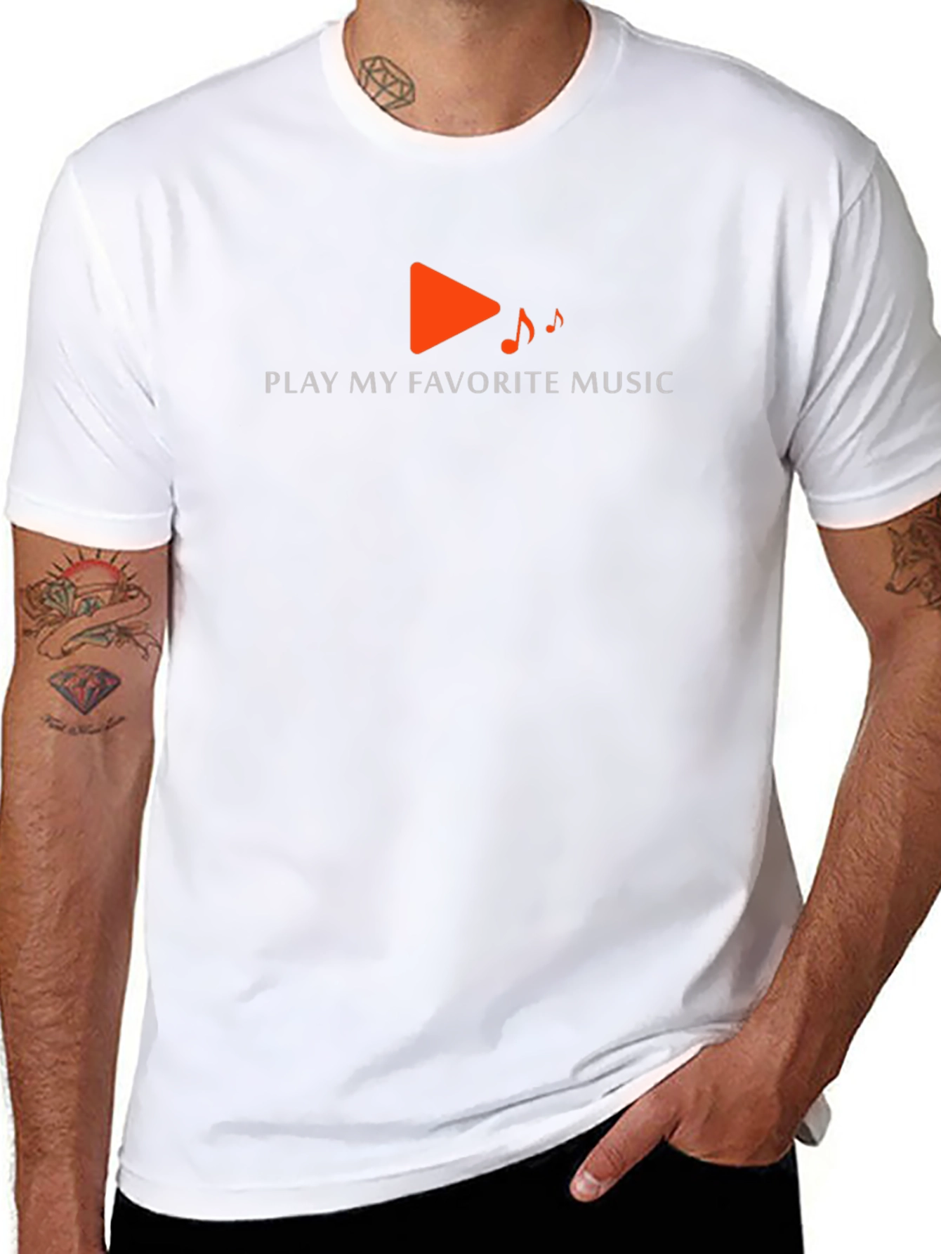 Play My Favorite Music Graphic Tee - Black