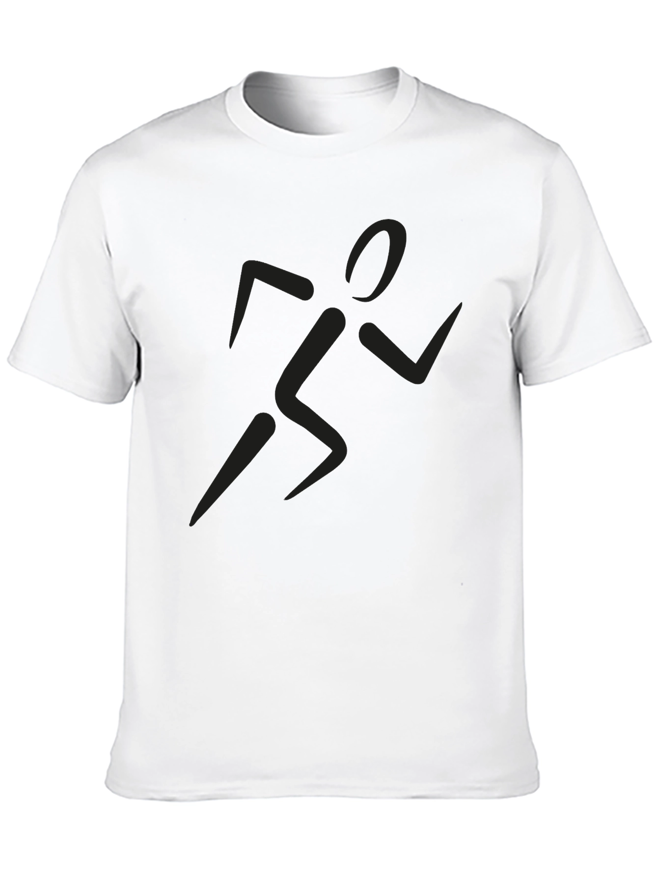 Mens Black T-Shirt with Runner Graphic